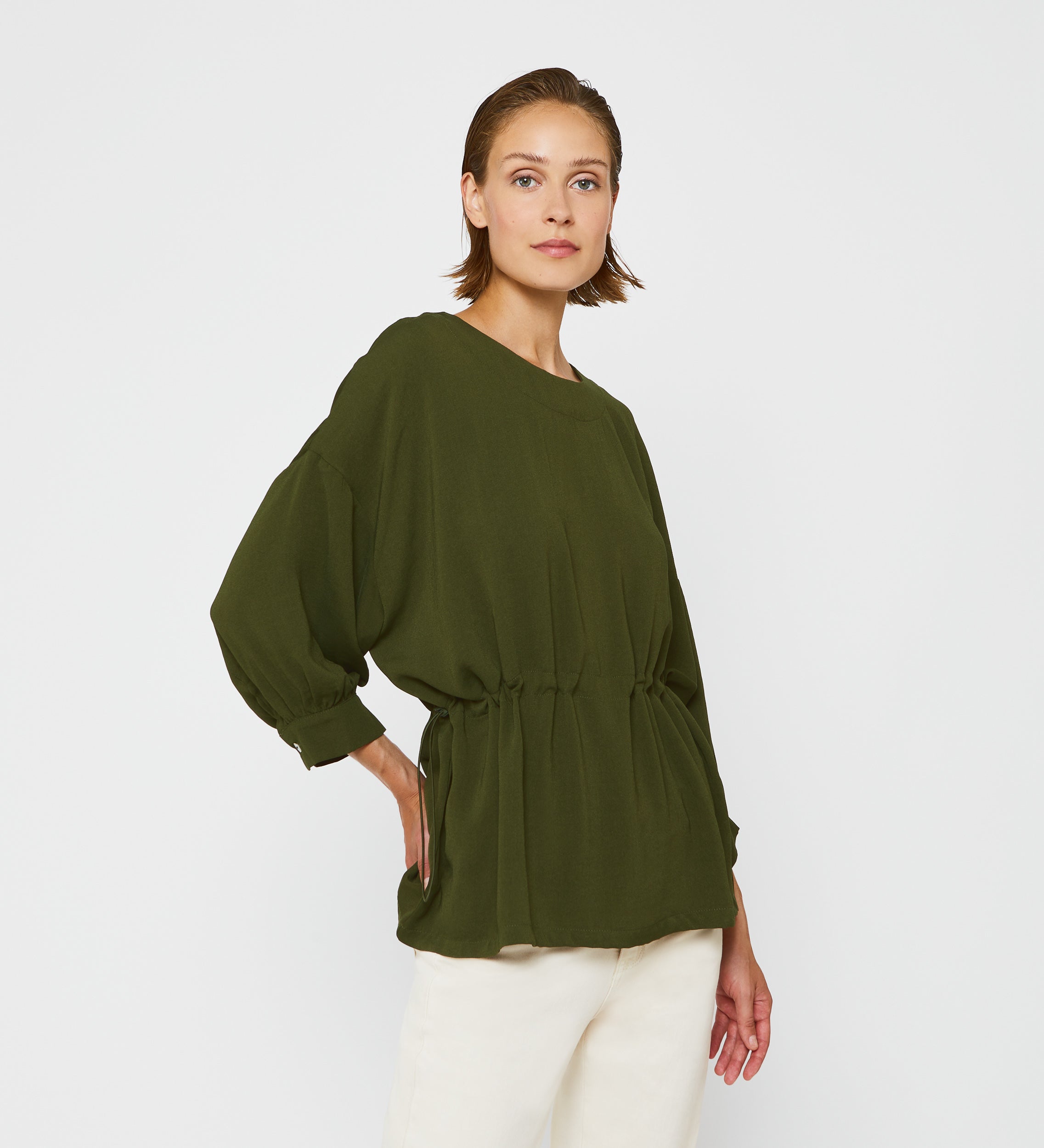 Blusón oversized ceñidor