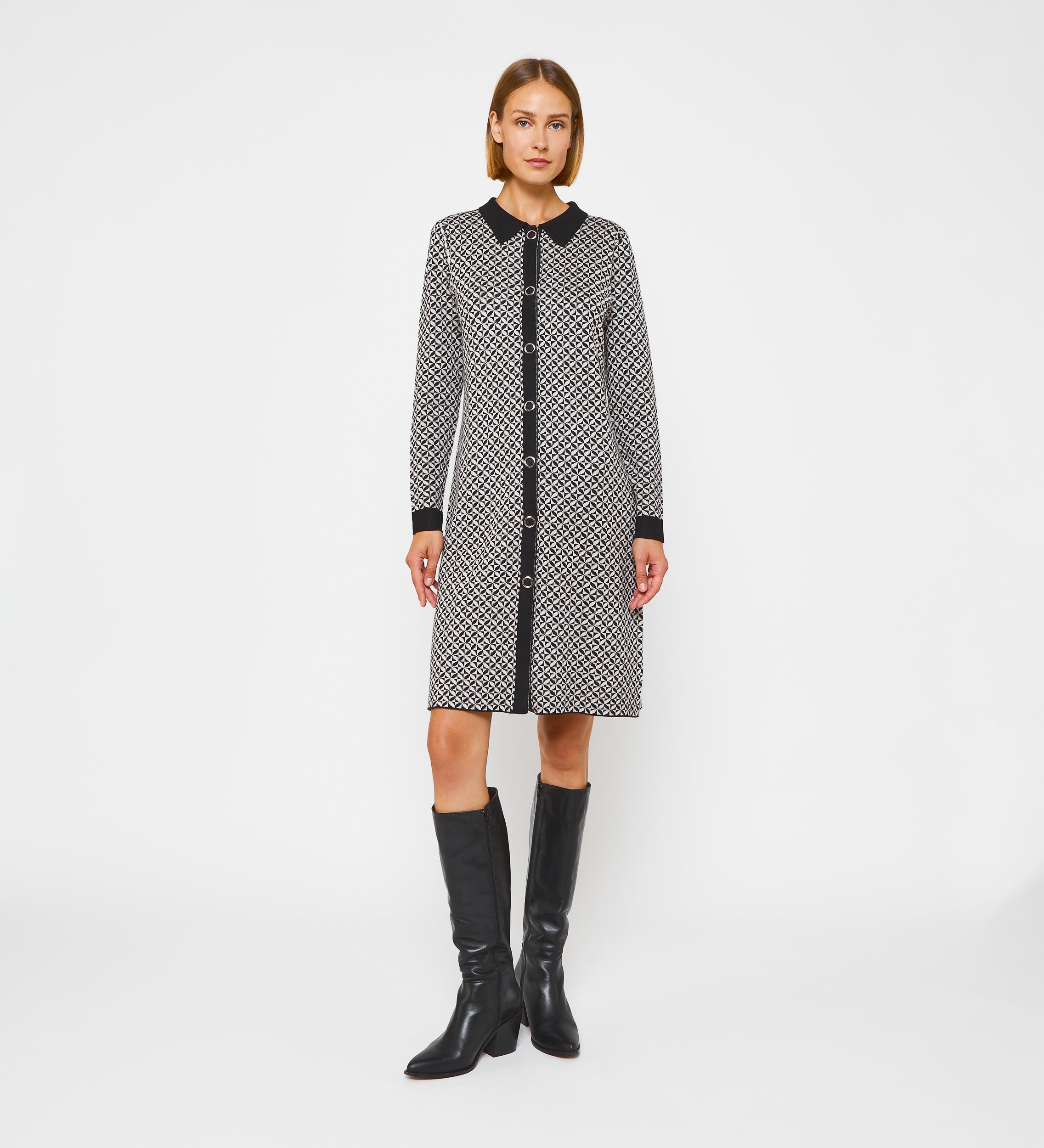 Knitted shirt dress