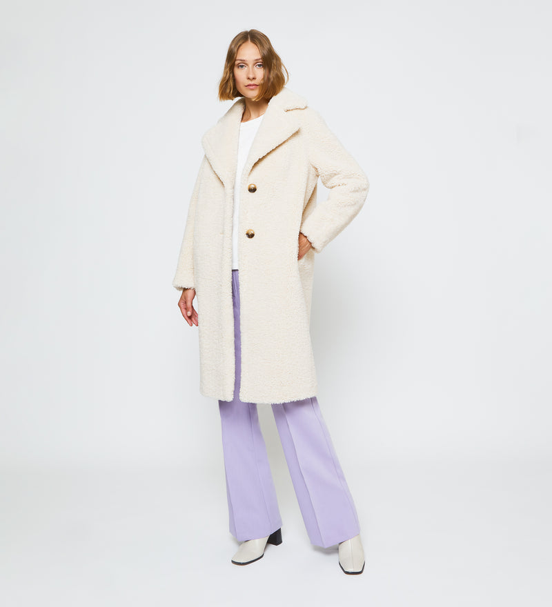 Lapel lapel sheepskin coat