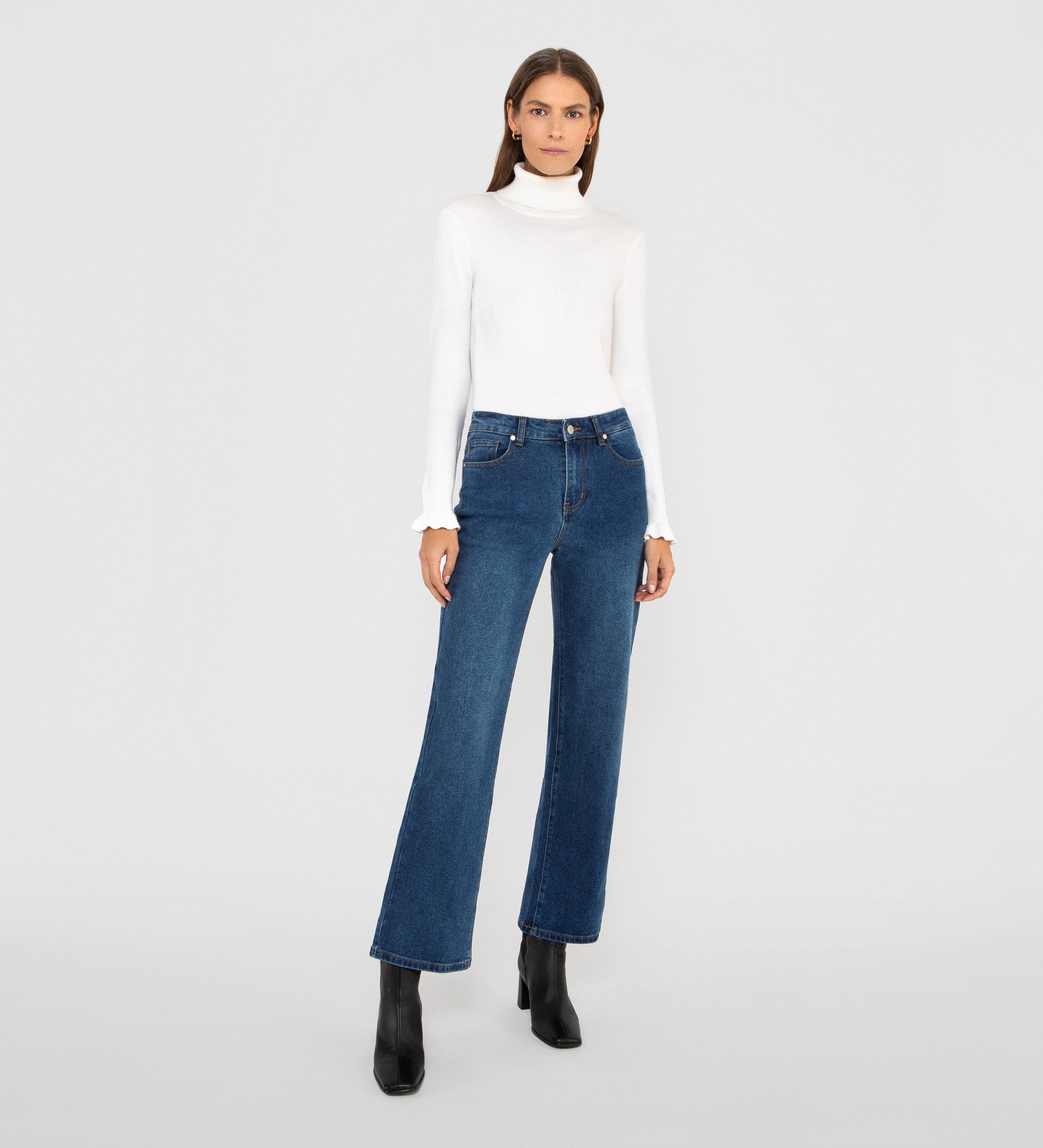Wide jean pants