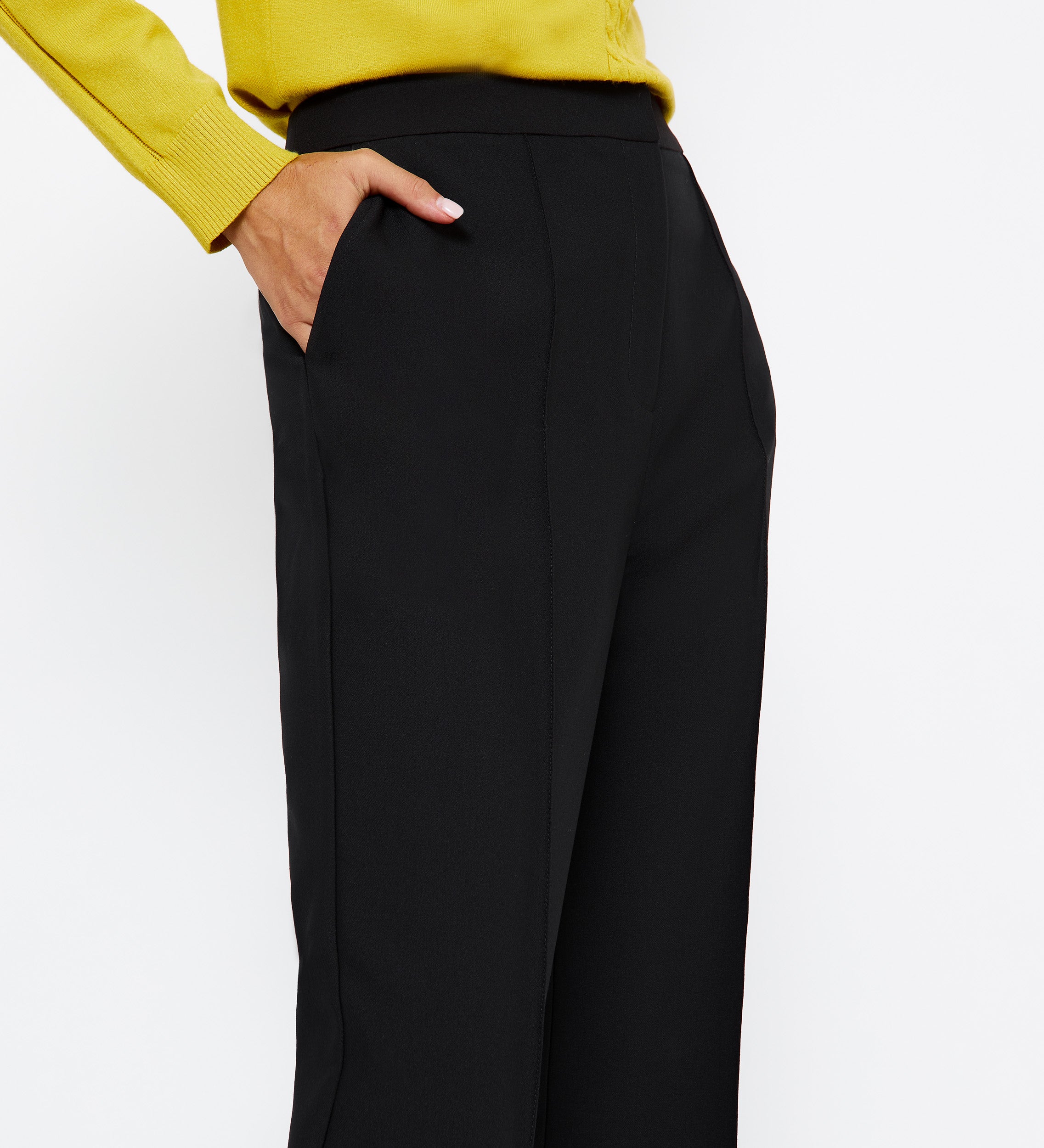 Flared crepe trousers