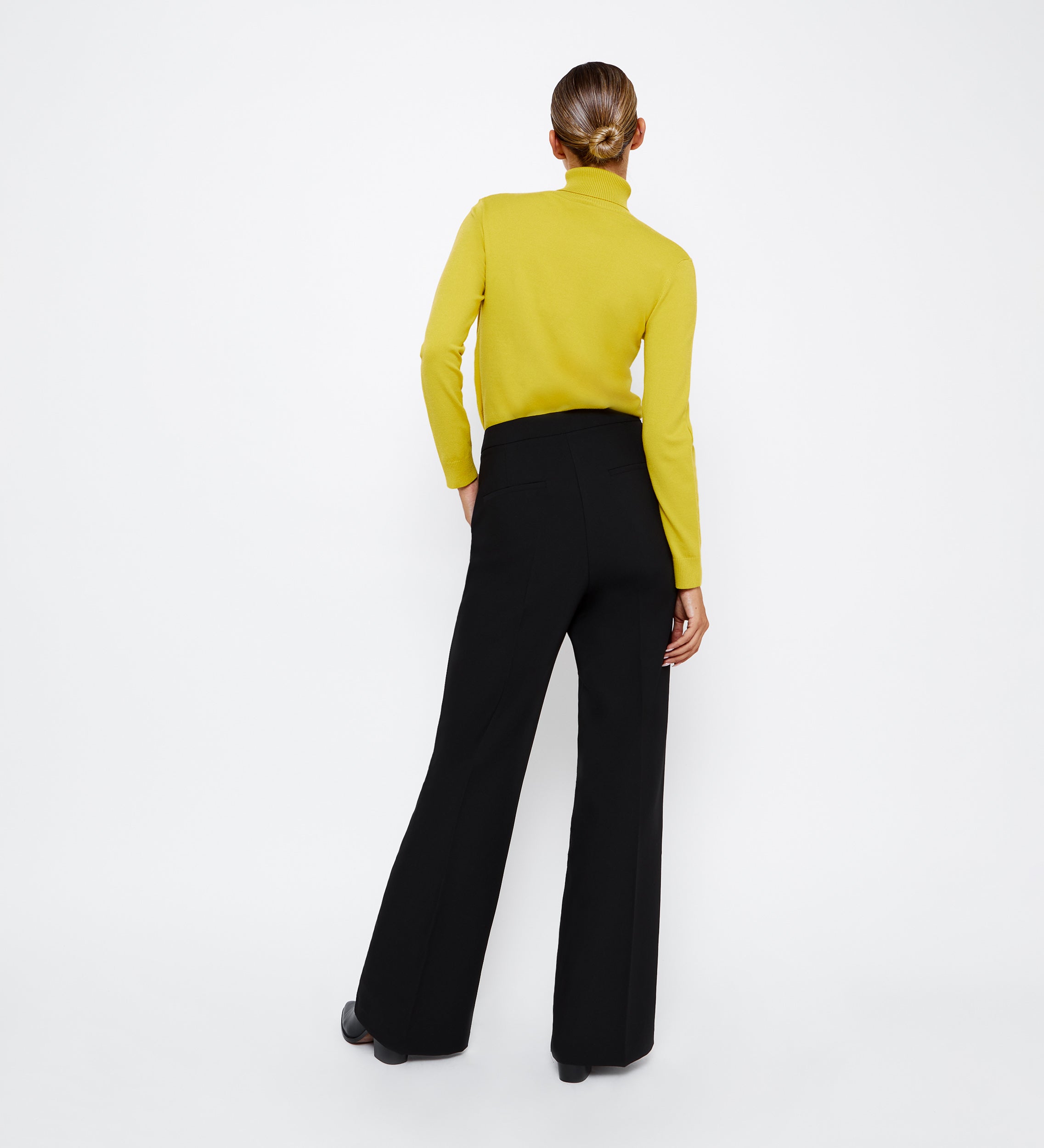Flared crepe trousers