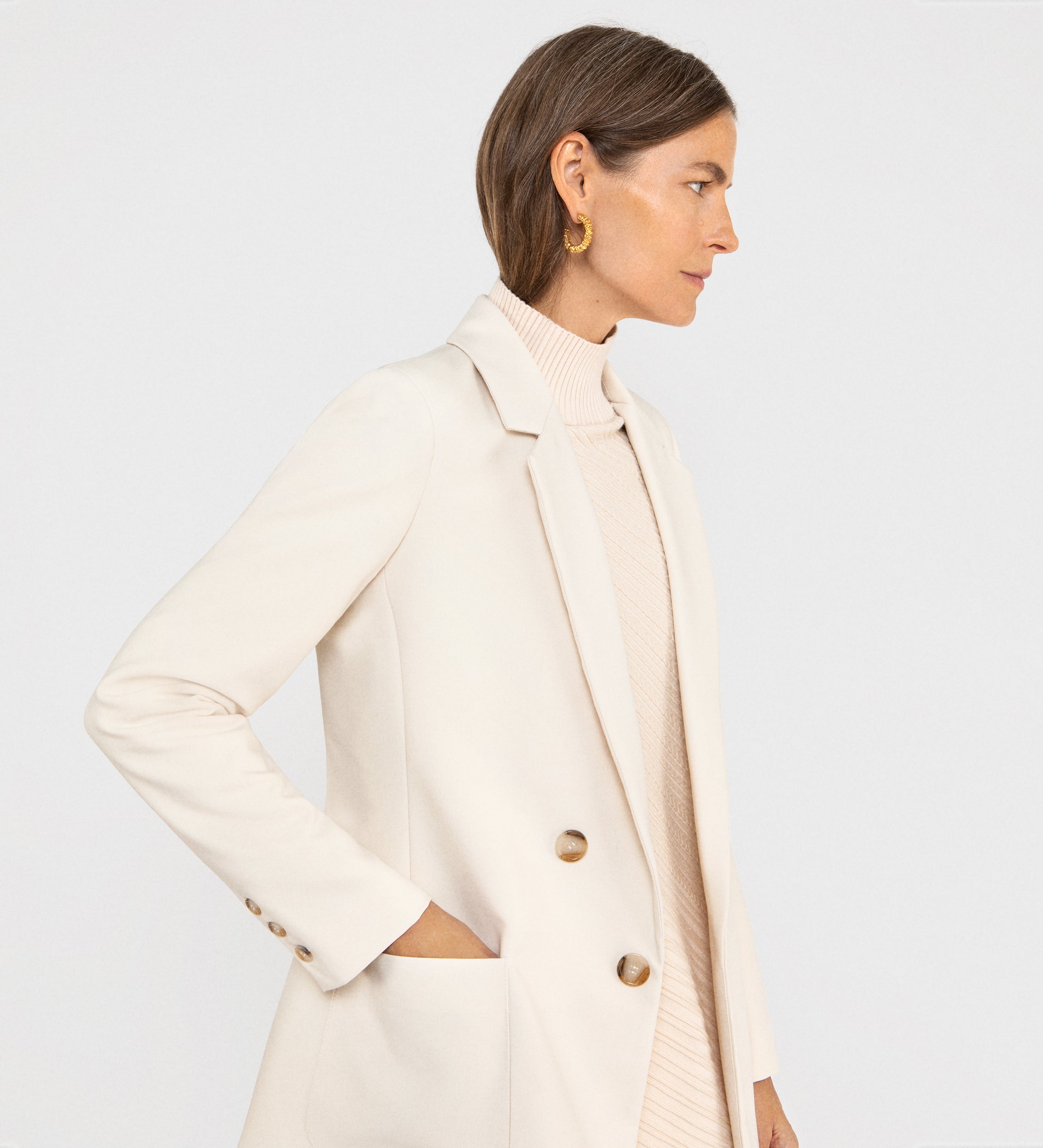 Crepe faux crepe jacket crossover