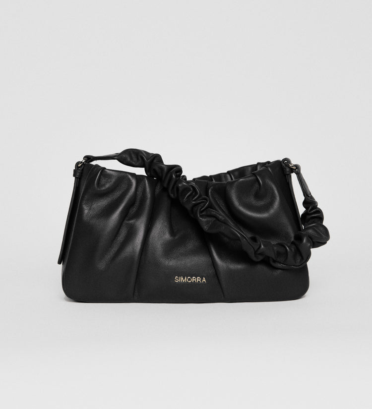 Bolso piel drapeado