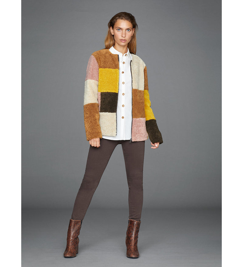 Chaqueta patchwork de borrego