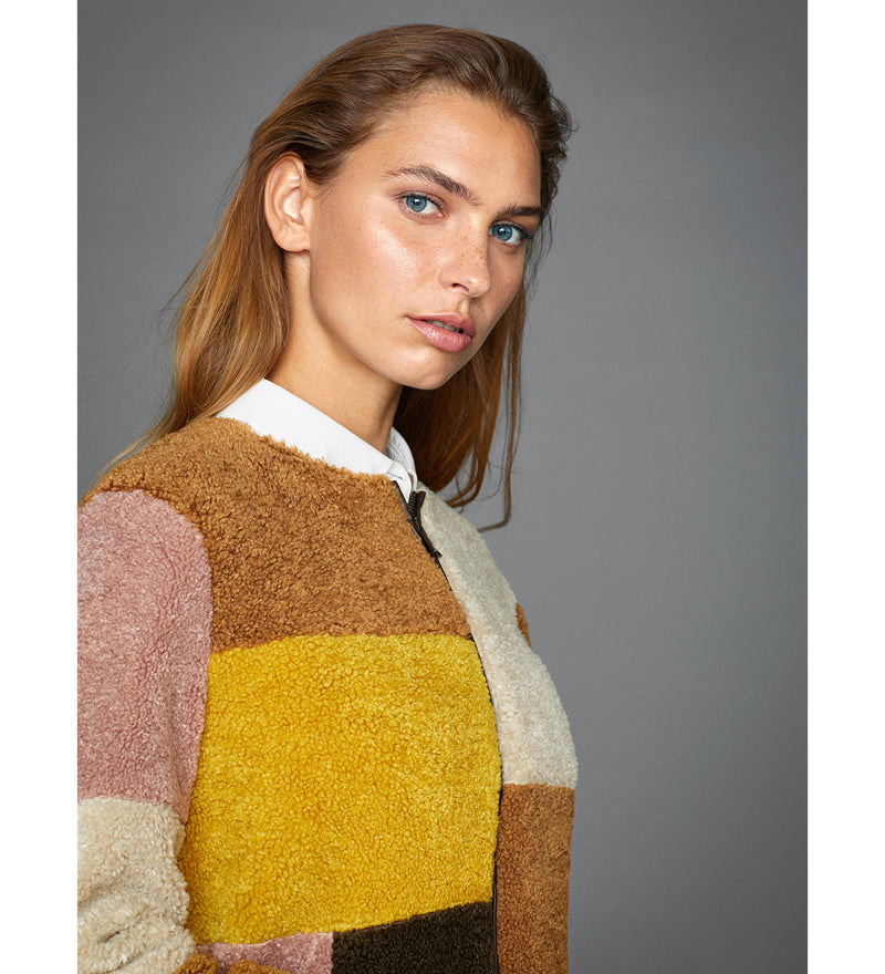 Chaqueta patchwork de borrego