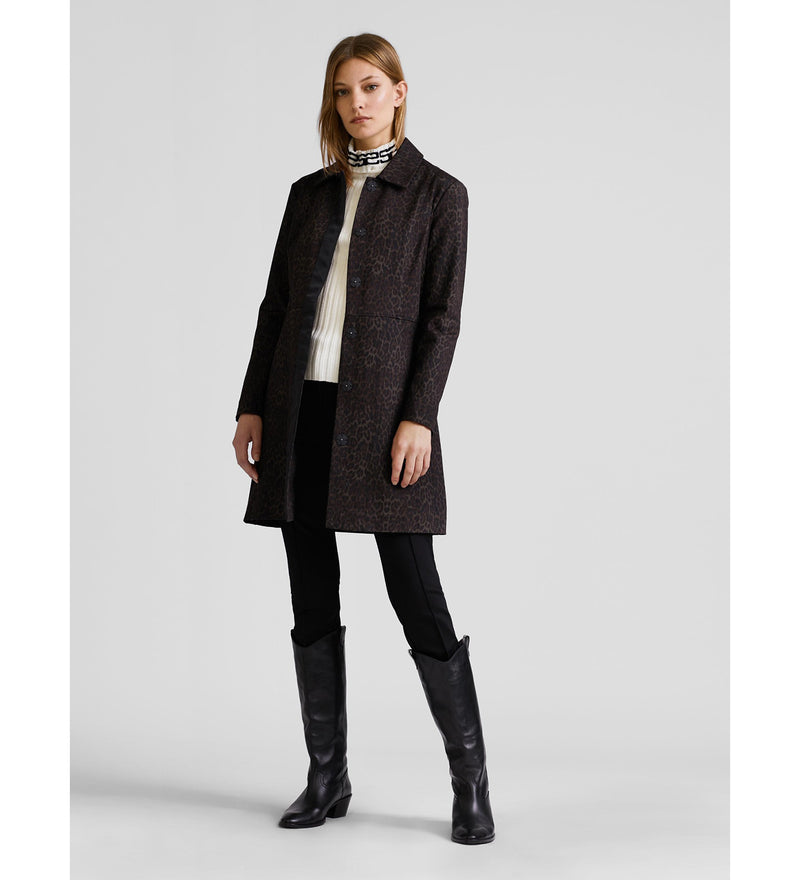 Leopard print frock coat