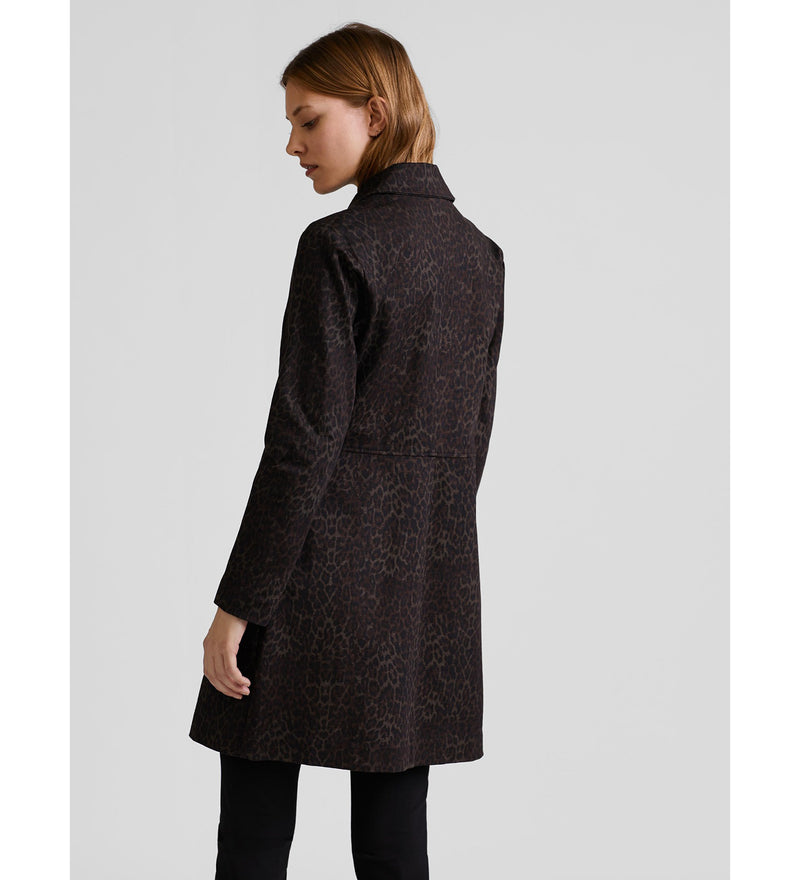 Leopard print frock coat