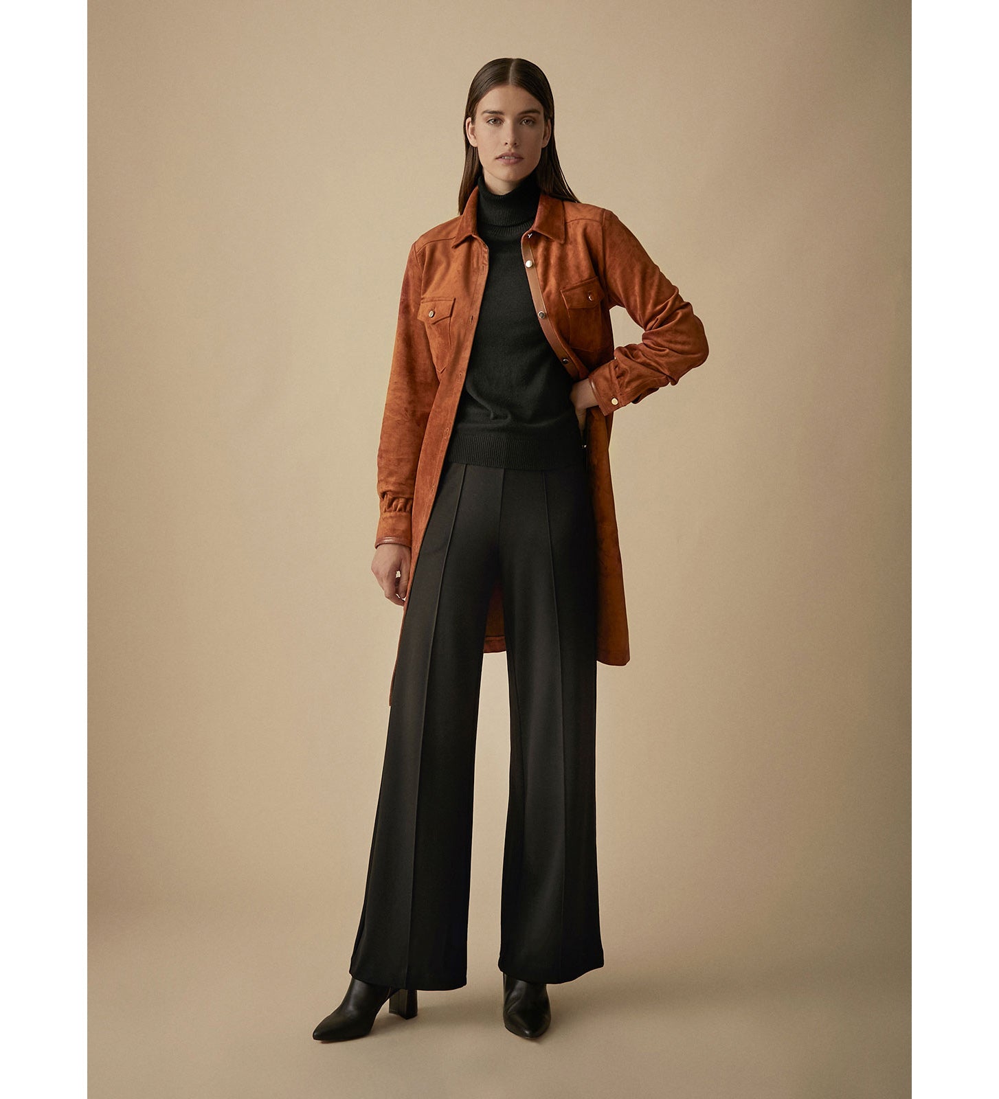 Shirt dress - suede effect frock coat