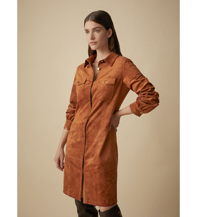 Shirt dress - suede effect frock coat