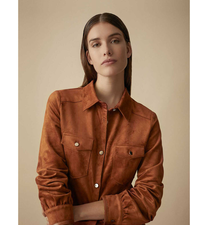 Shirt dress - suede effect frock coat