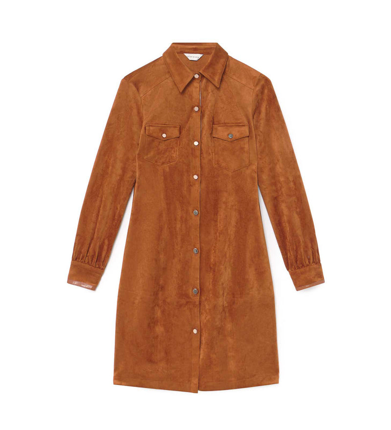 Shirt dress - suede effect frock coat