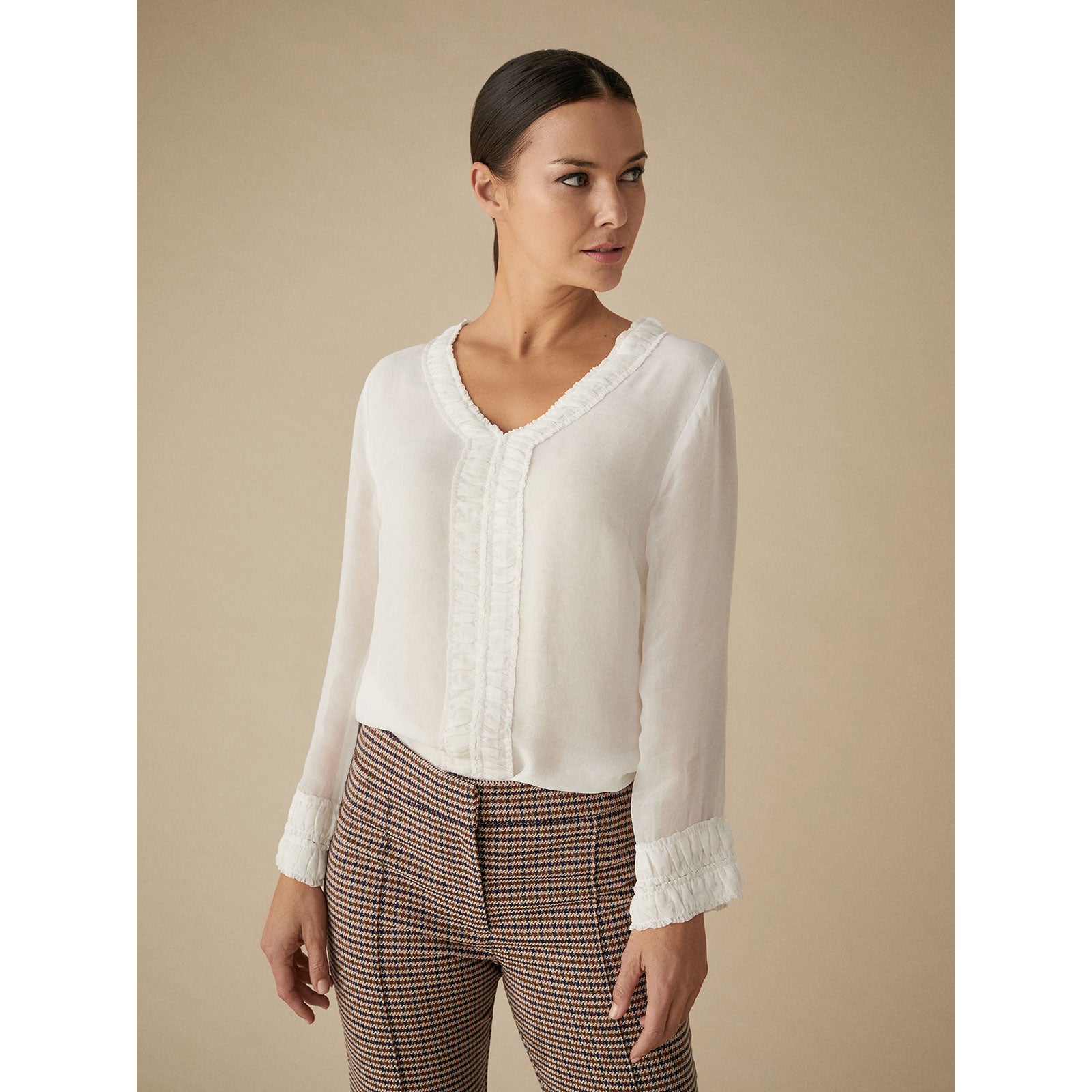 Blusa de crêpe