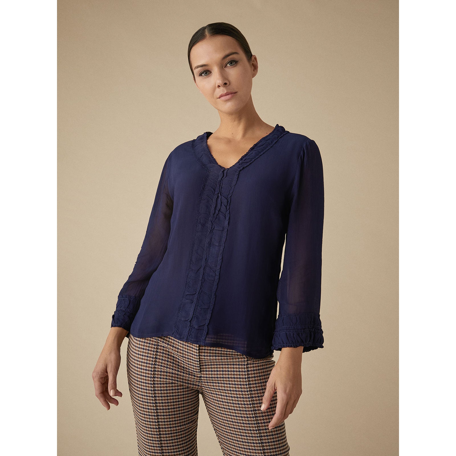 Blusa de crêpe