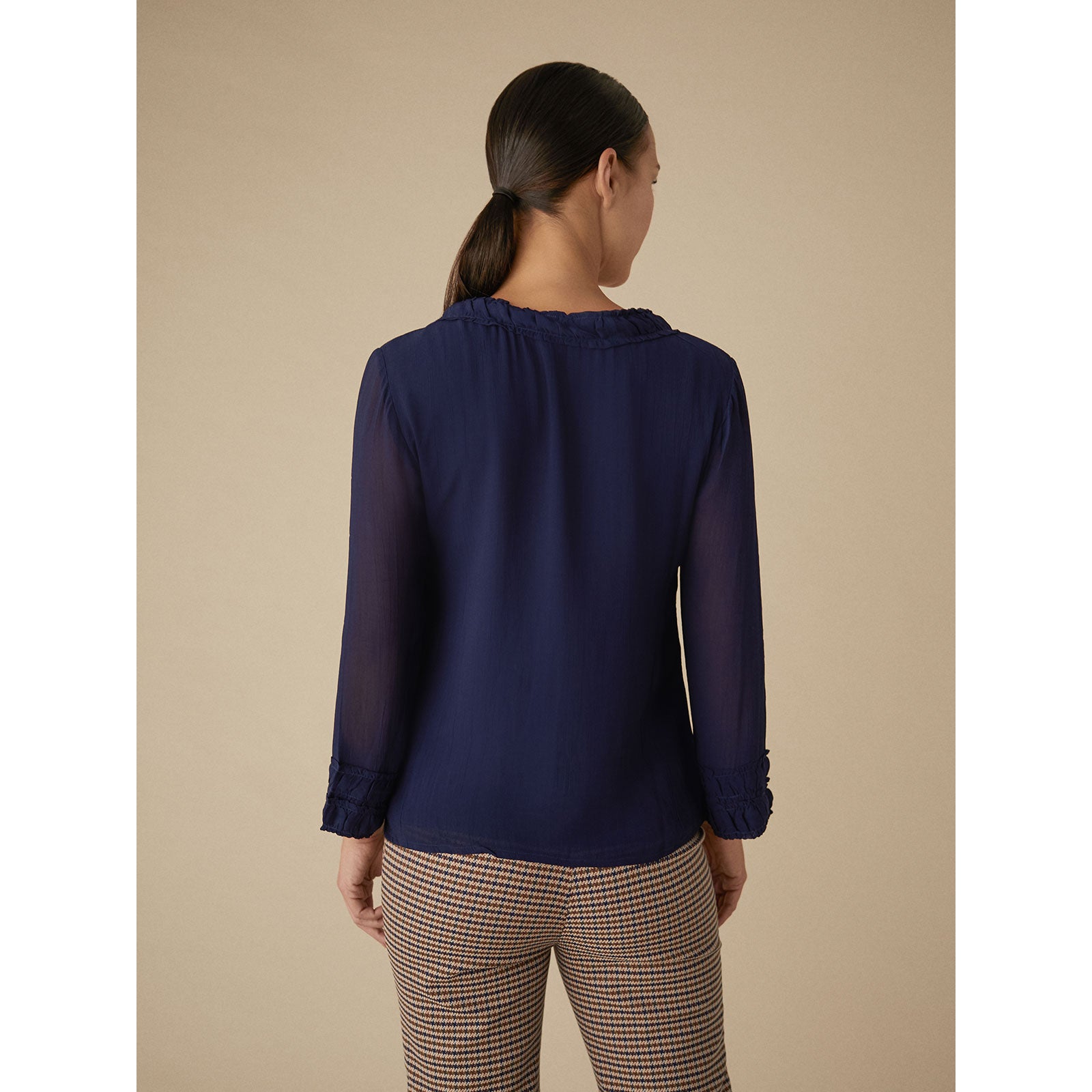 Blusa de crêpe