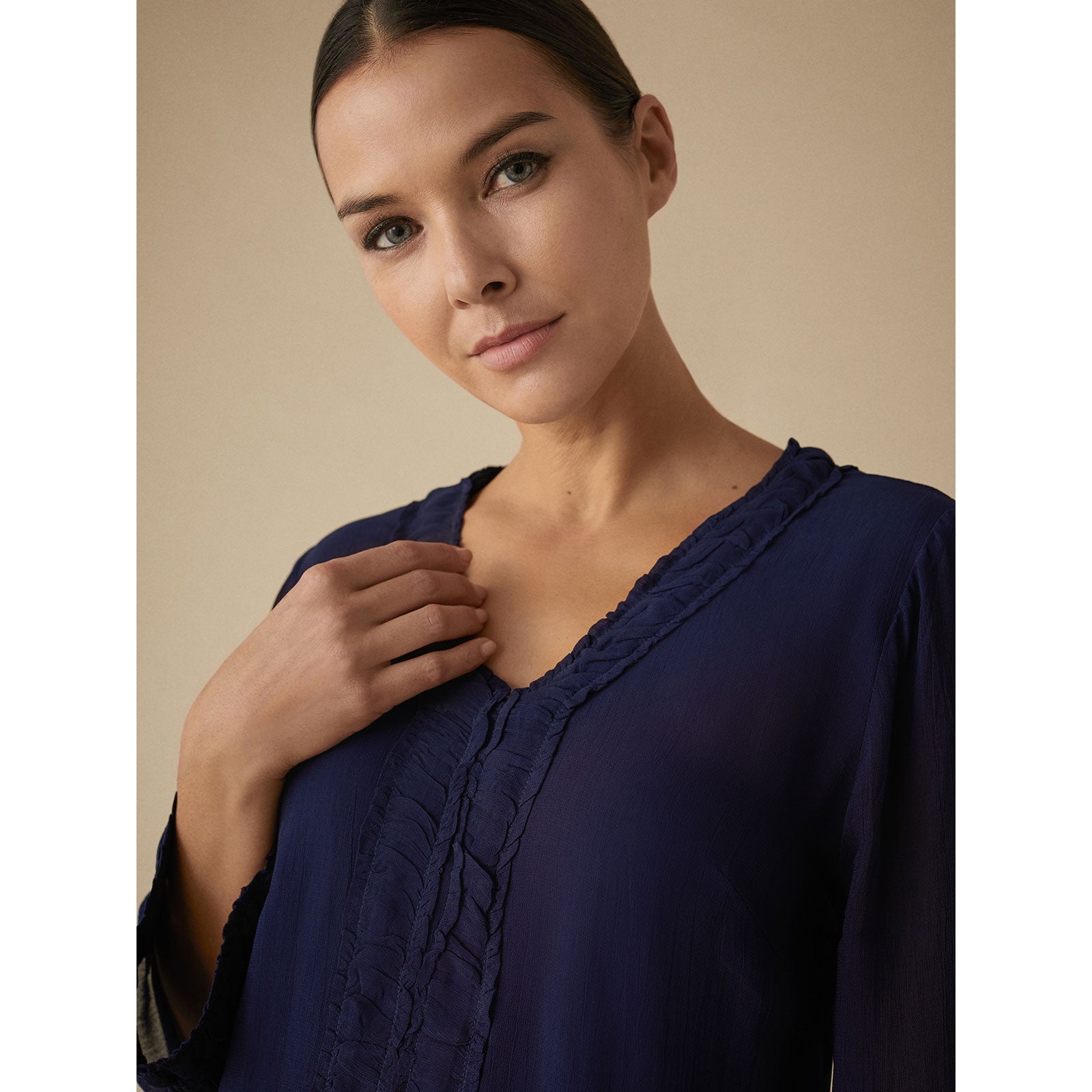 Blusa de crêpe