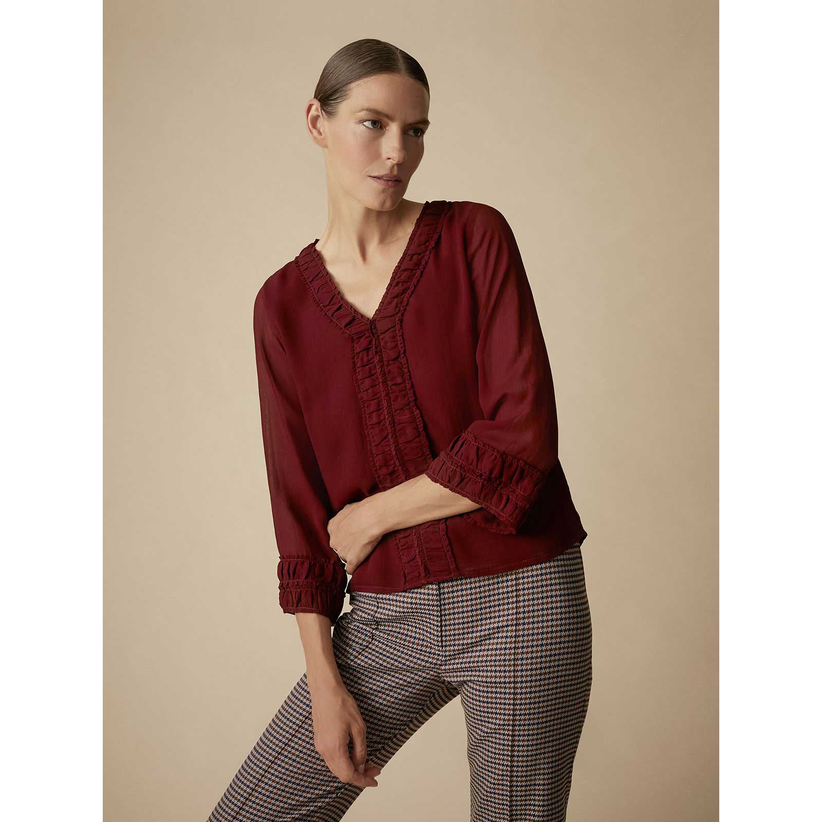 Blusa de crêpe