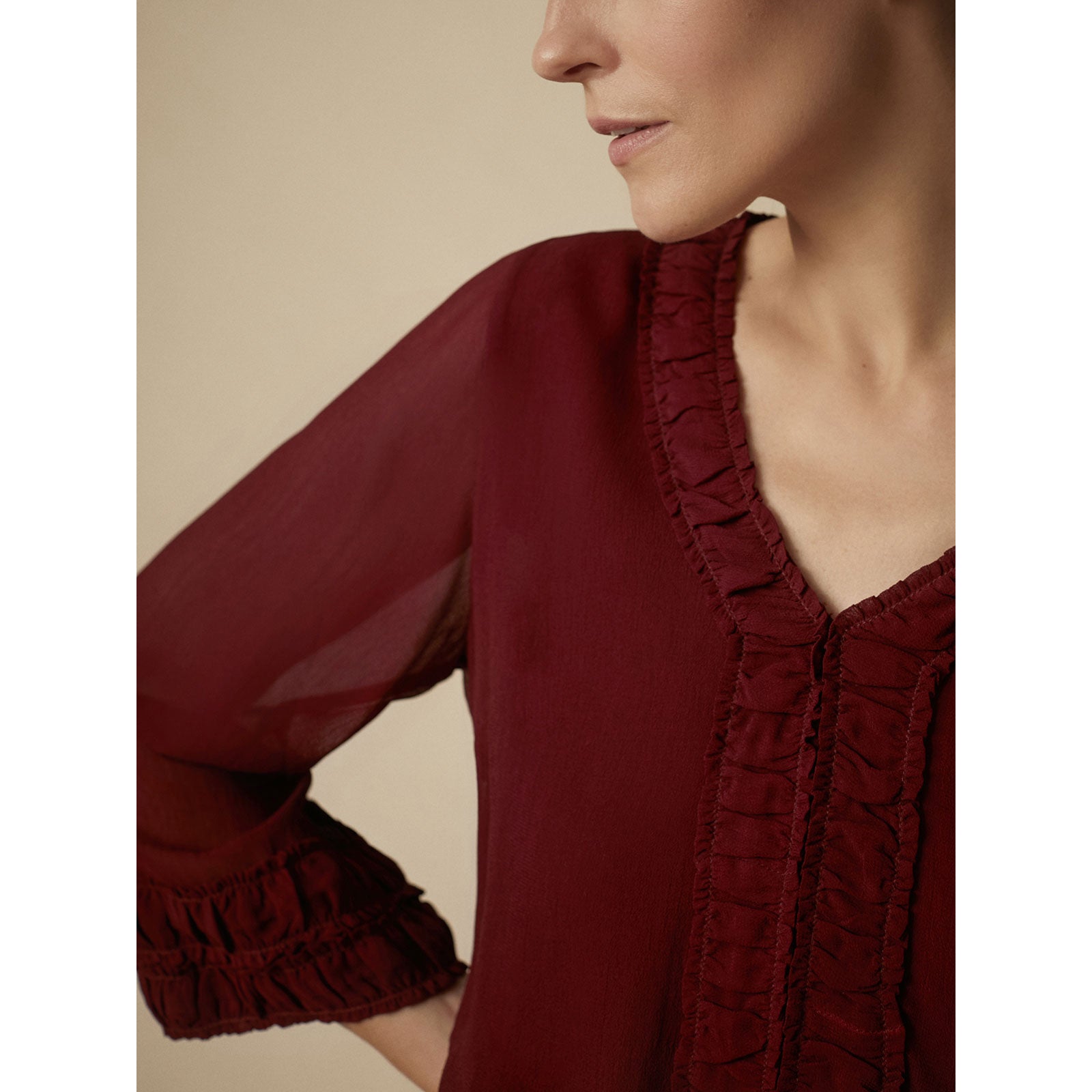 Blusa de crêpe