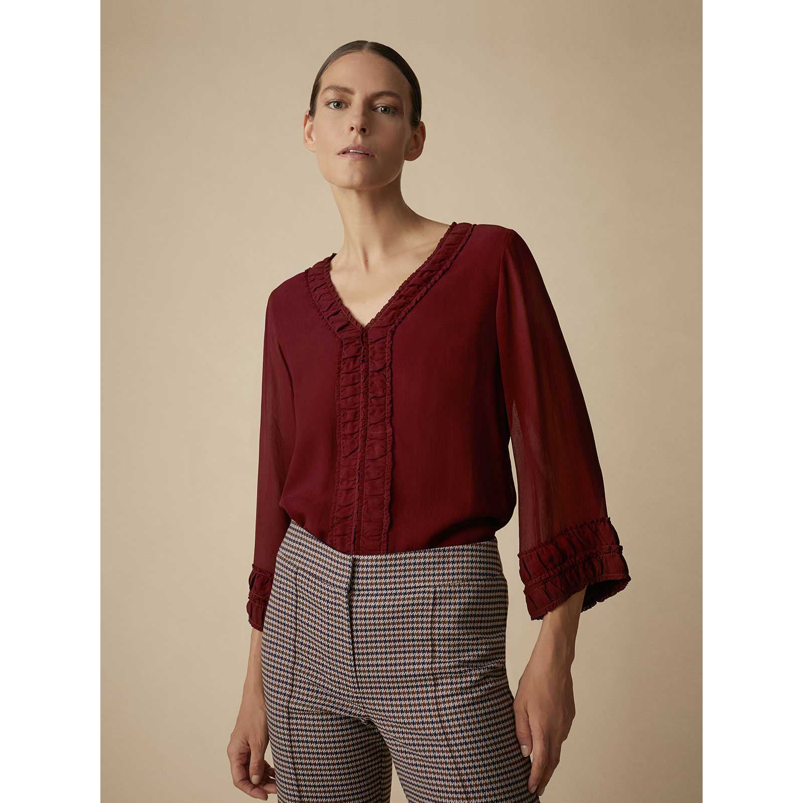 Blusa de crêpe