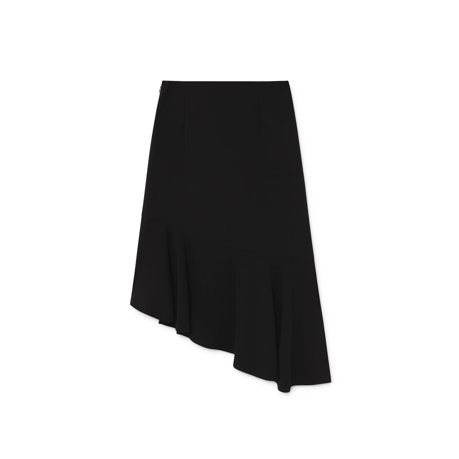 Asymmetric ruffle skirt