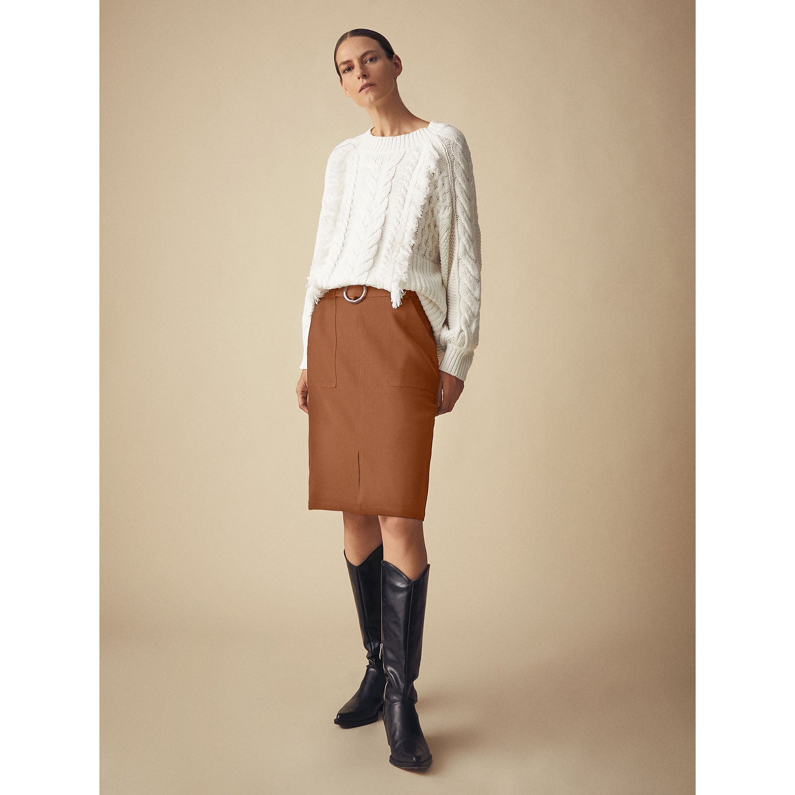 Opening pencil skirt