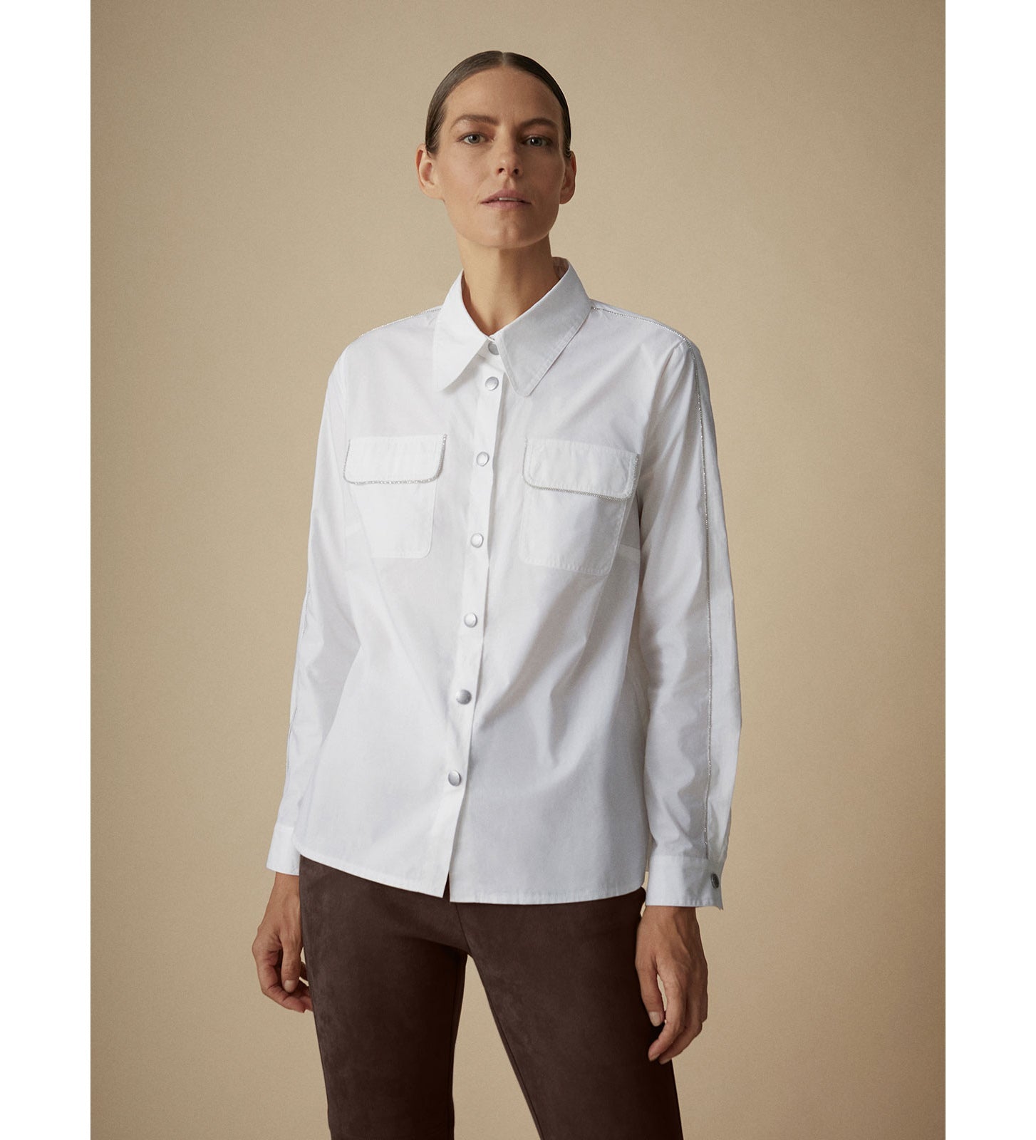 Camisa popelín pasamanería