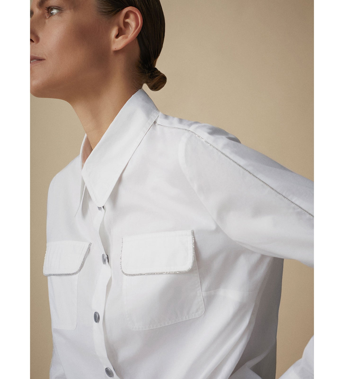 Camisa popelín pasamanería