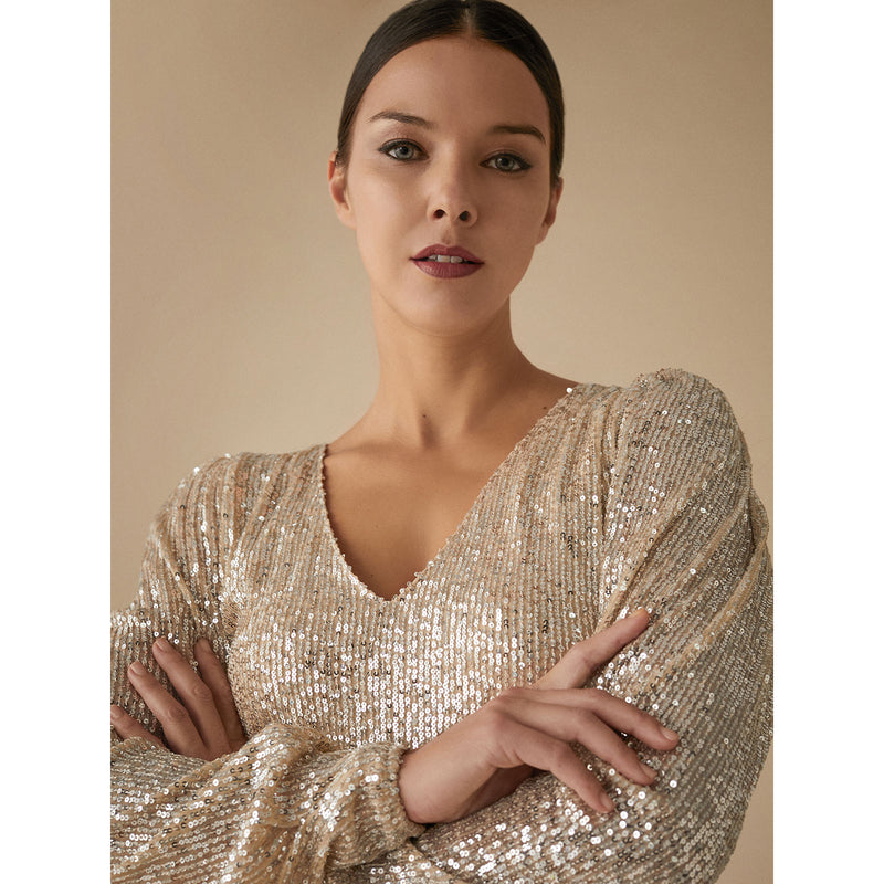 Stretch sequin top