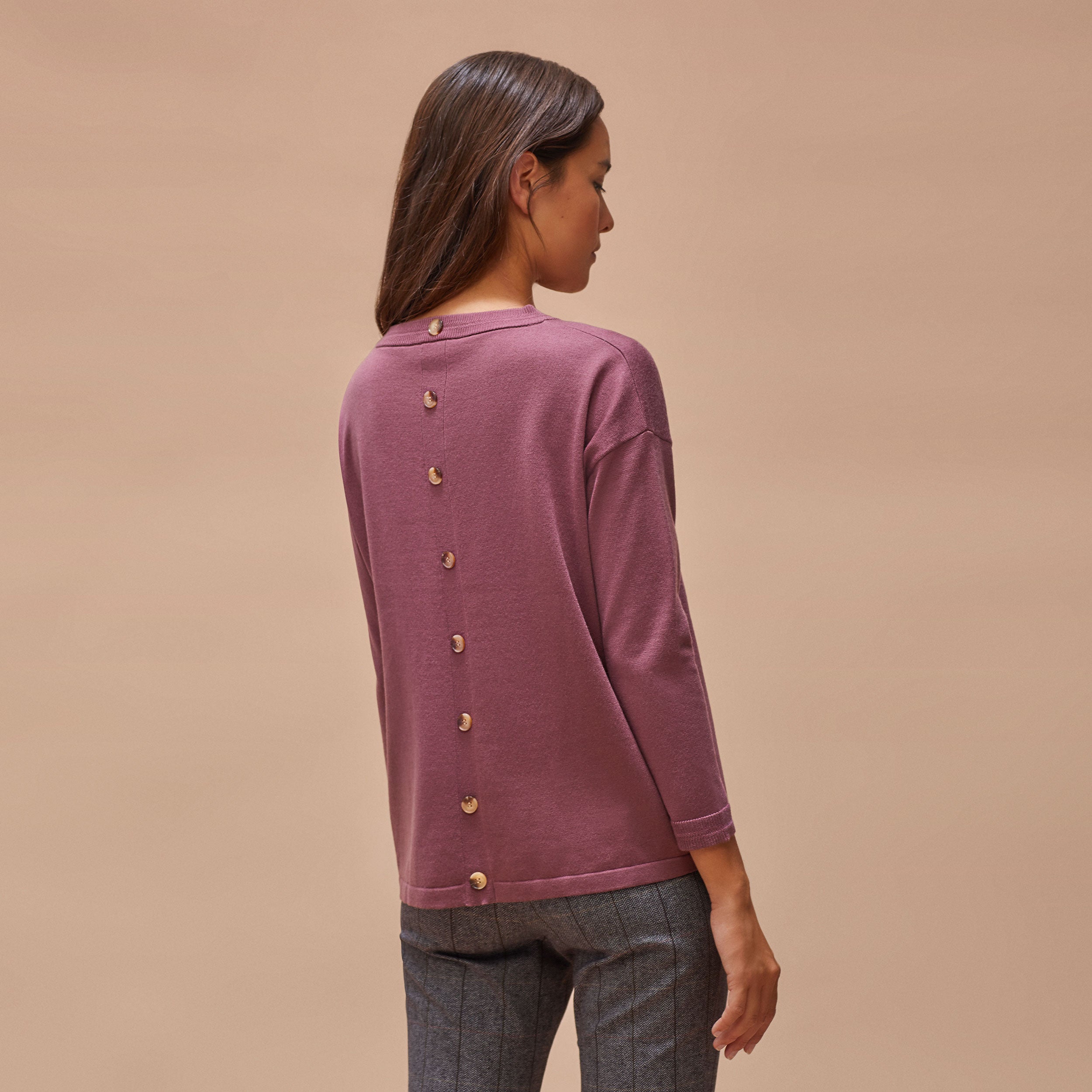 Oversize button sweater