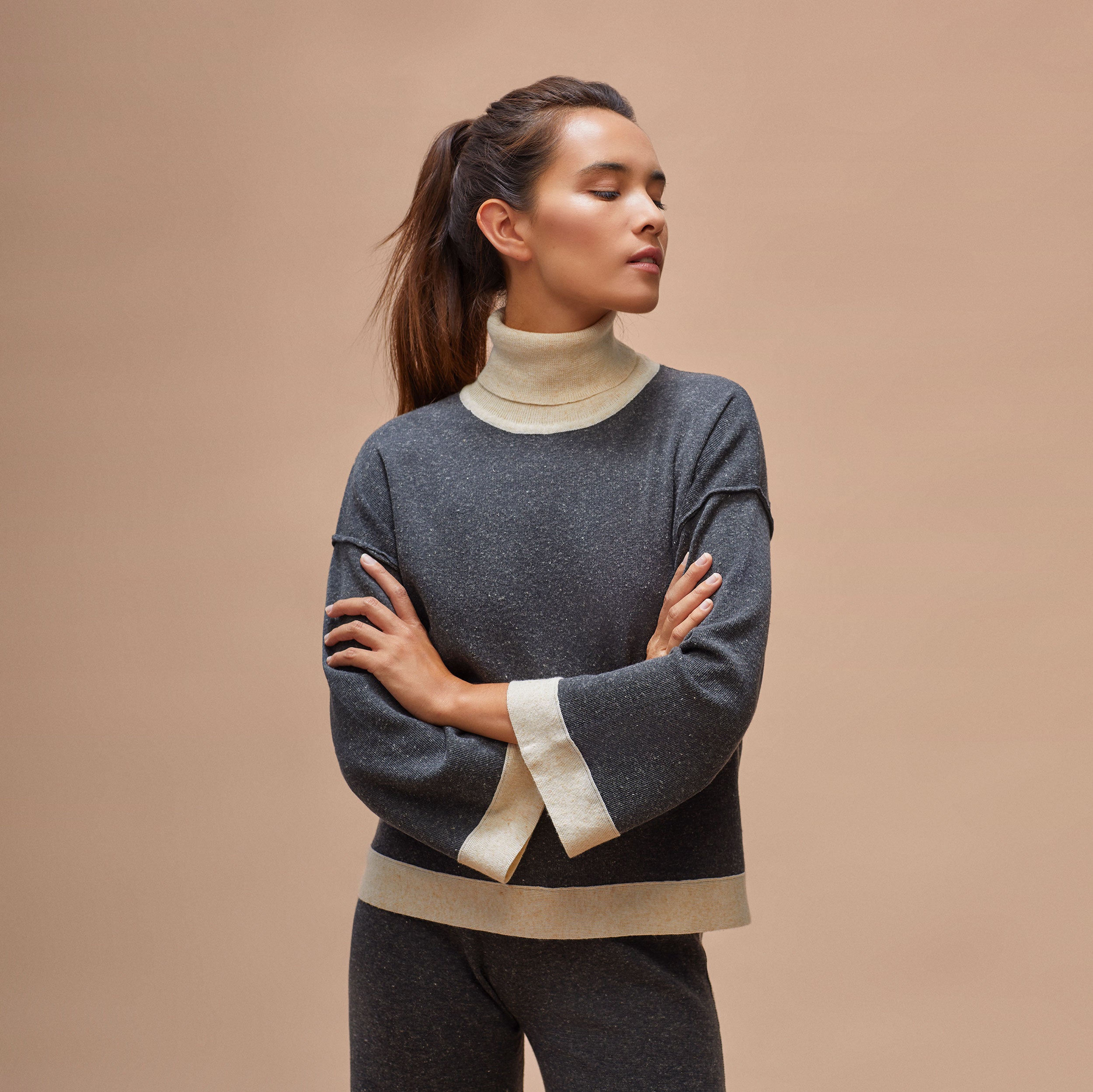 high neck sweater