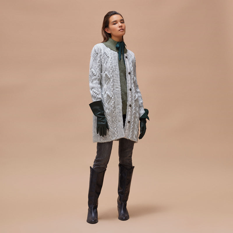 Braided tricot coat