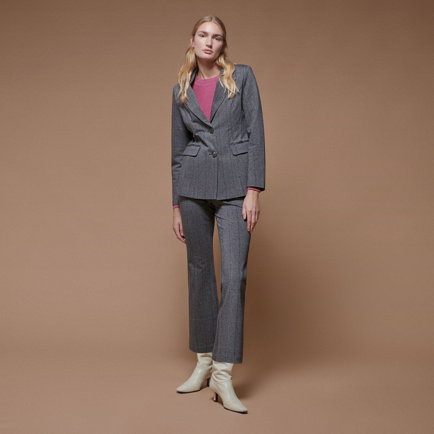 Flared checkered pants