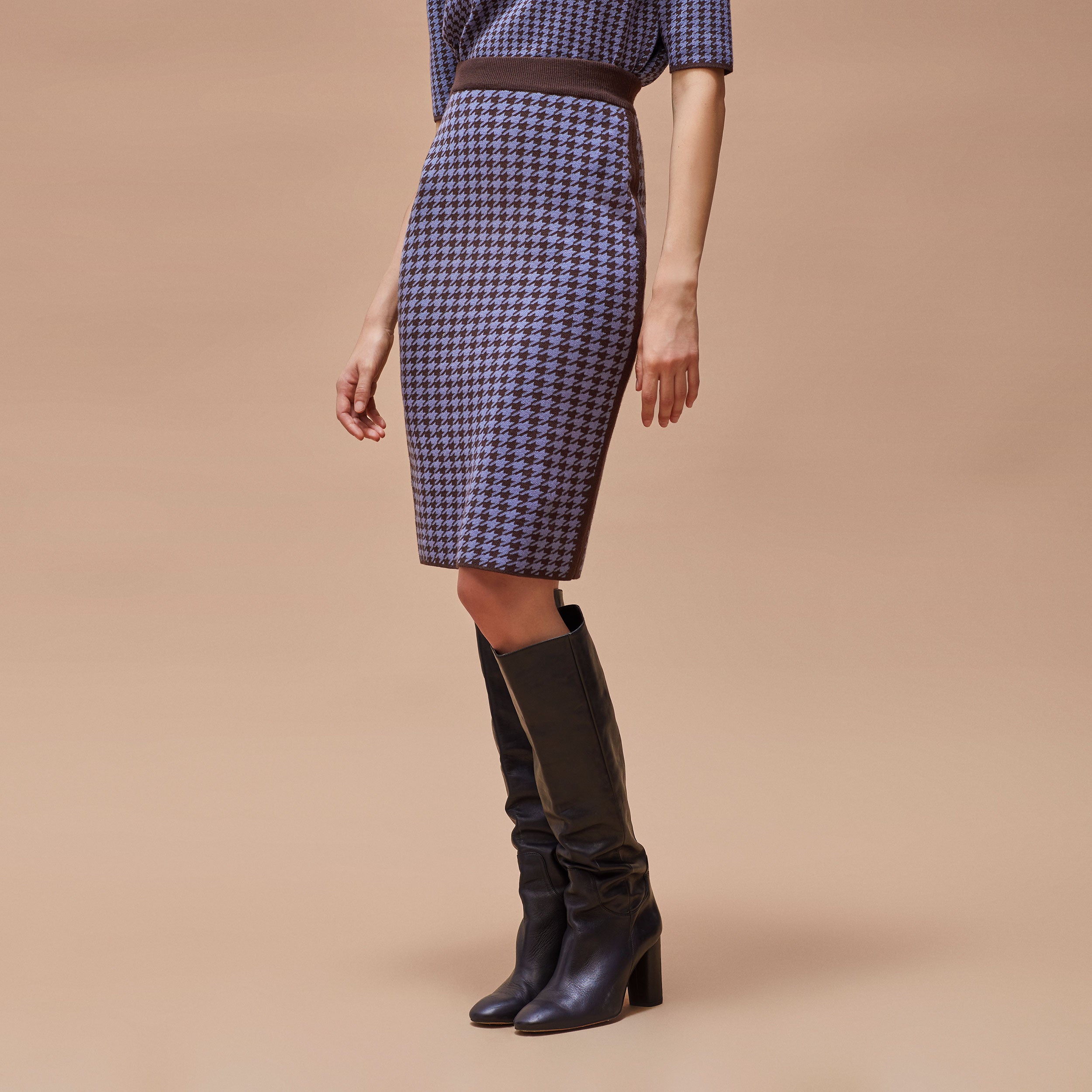 Knitted jacquard skirt