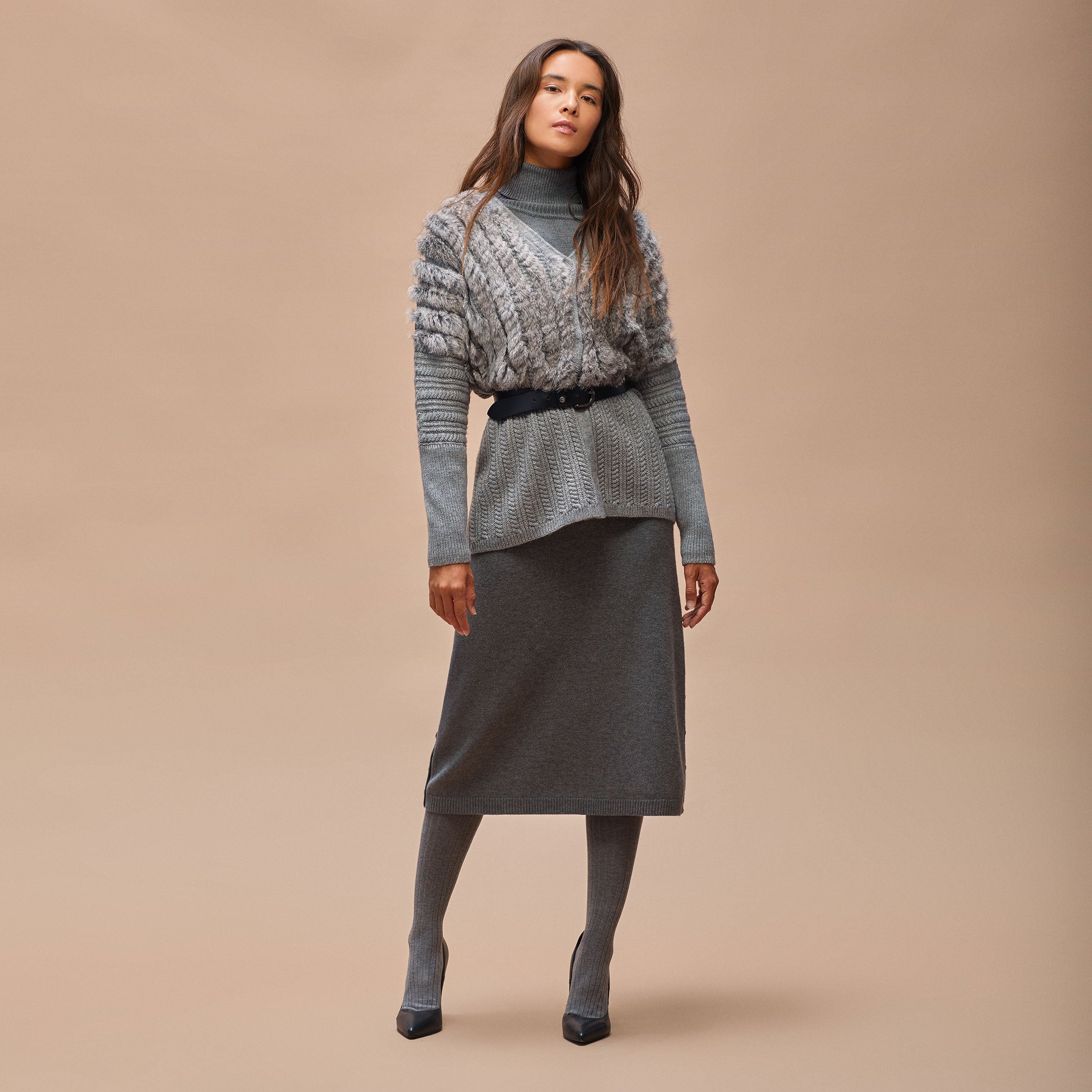 Chaqueta tricot pelo