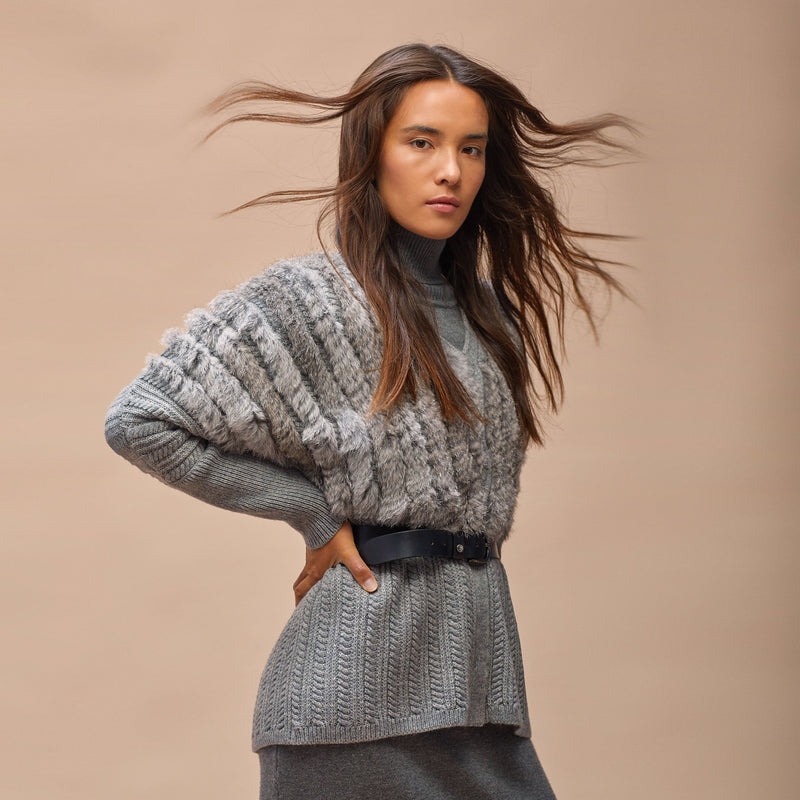 Fur knit jacket