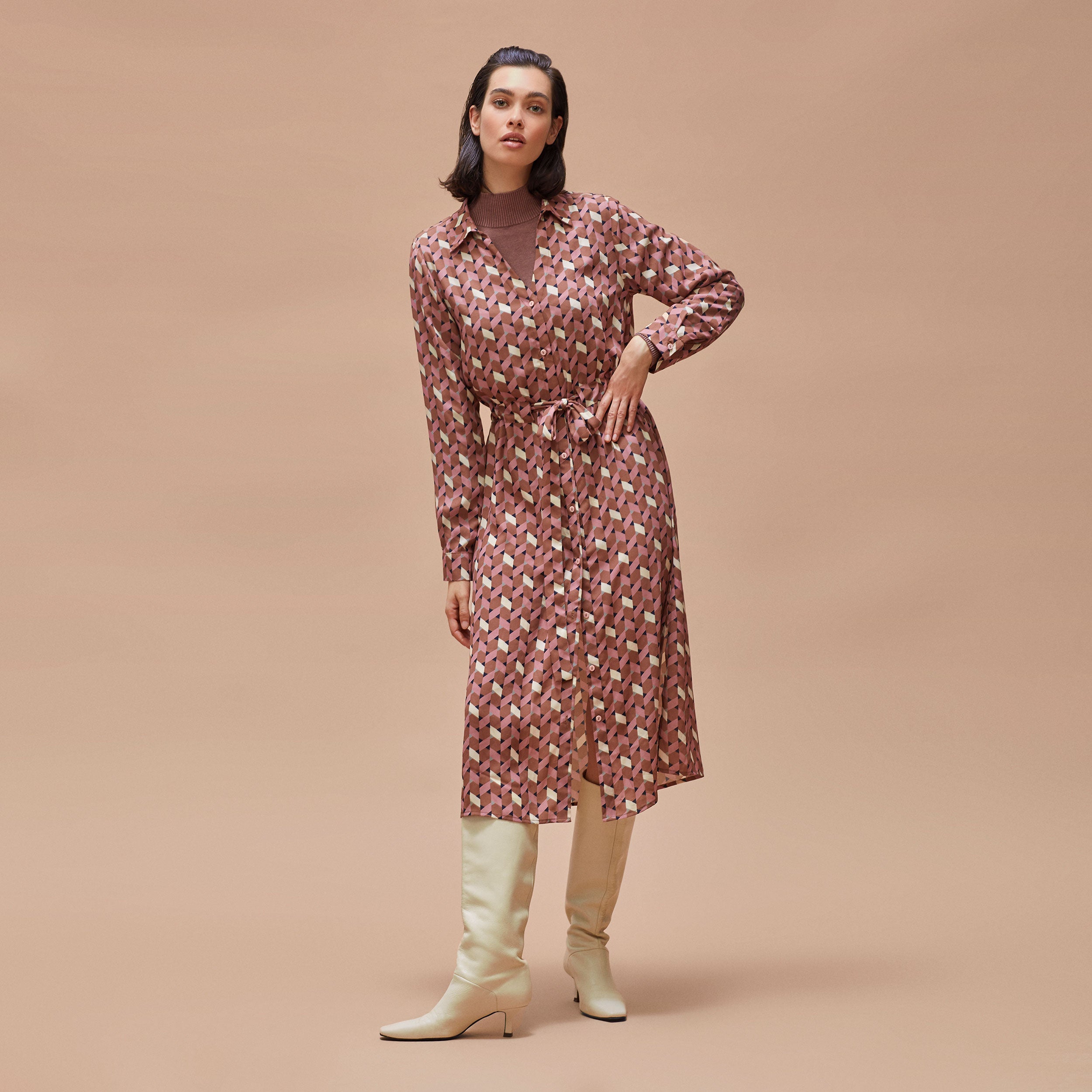 Vestido camisero estampado