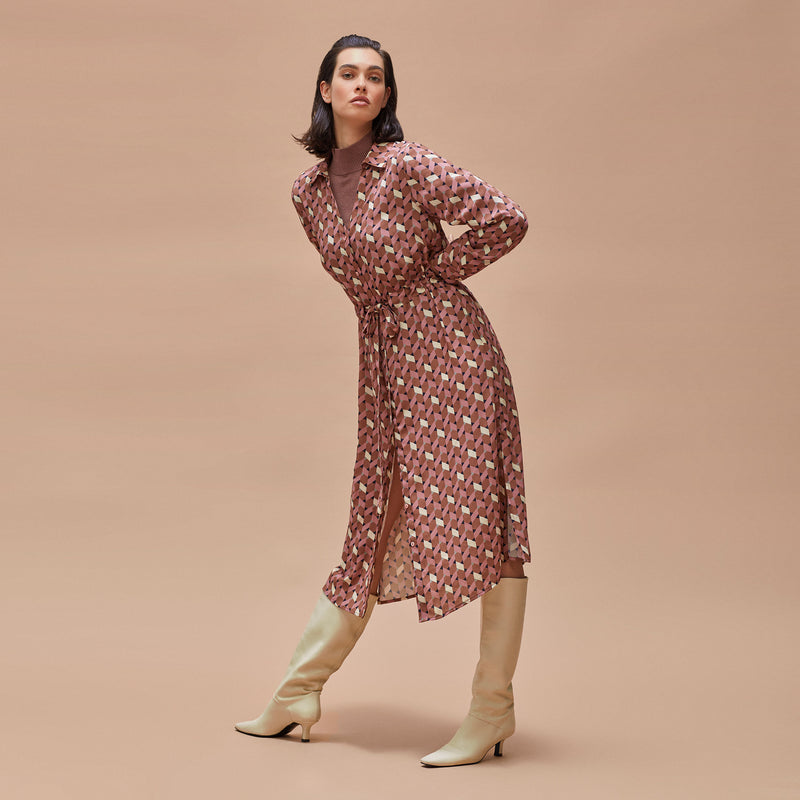 Vestido camisero estampado
