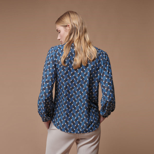 Printed V-neck blouse
