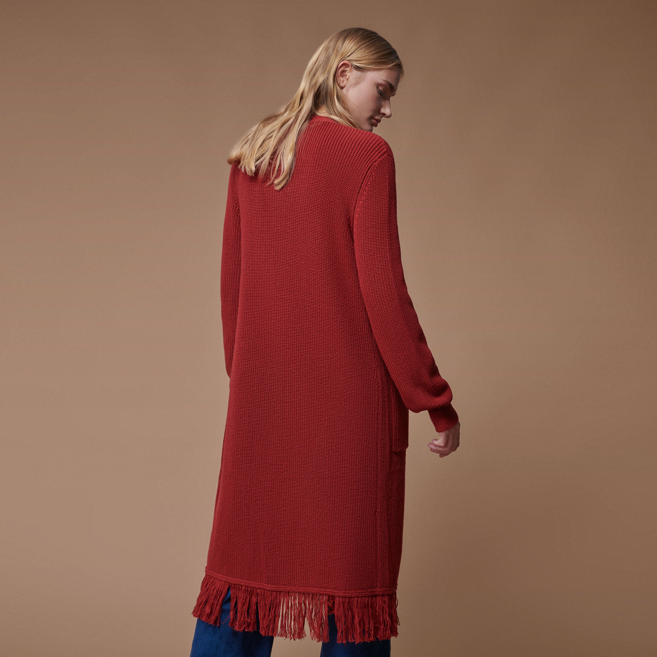 Long fringed cardigan