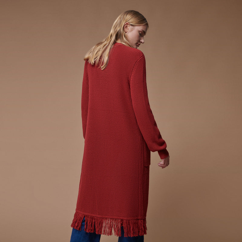 Long fringed cardigan