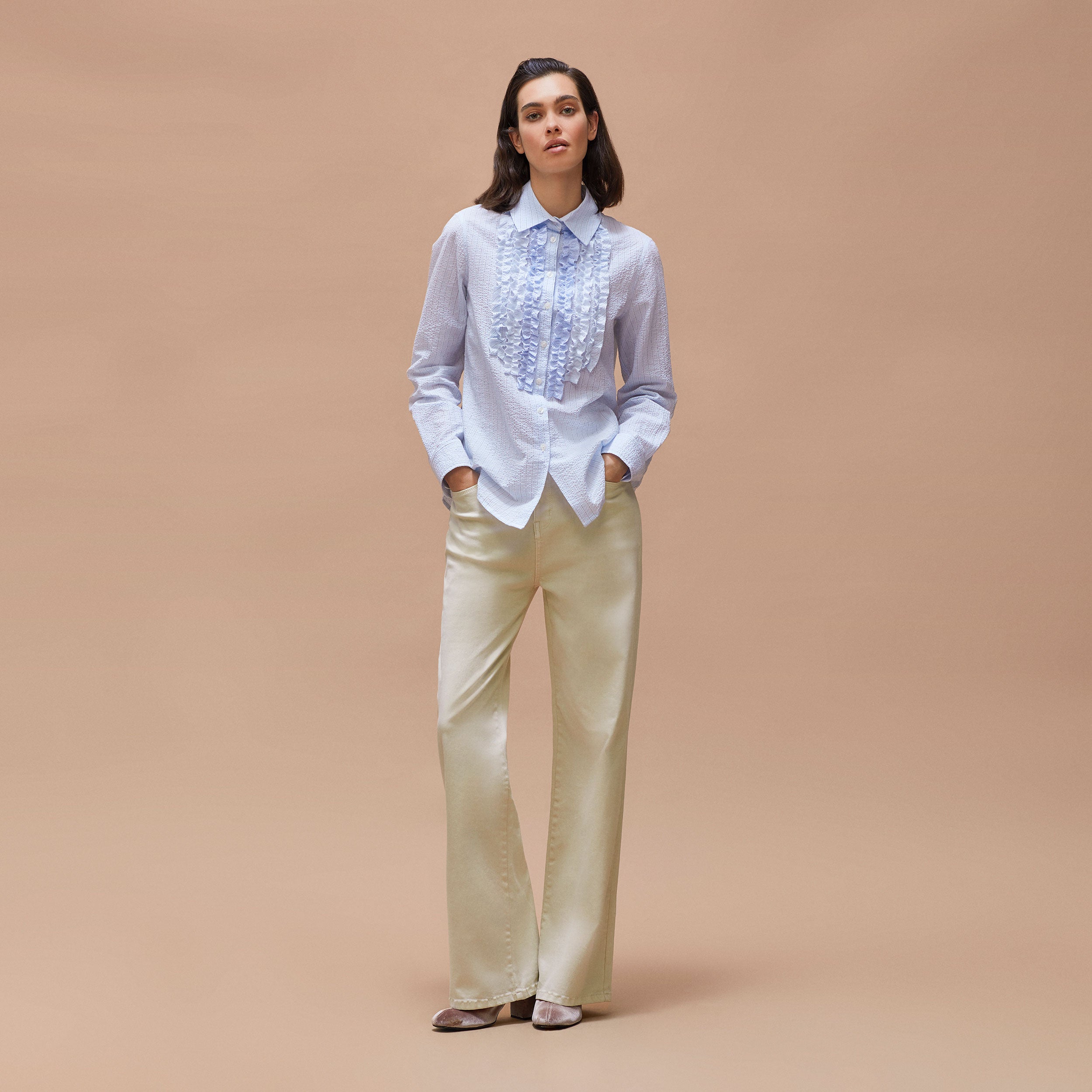 Striped jabot shirt