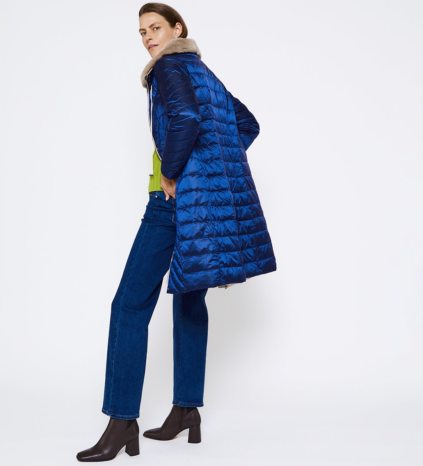 Parka larga reversible