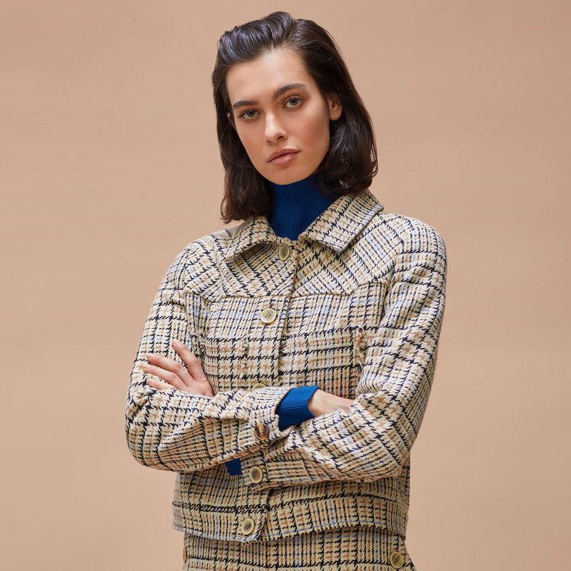 Chaqueta lana cuadros