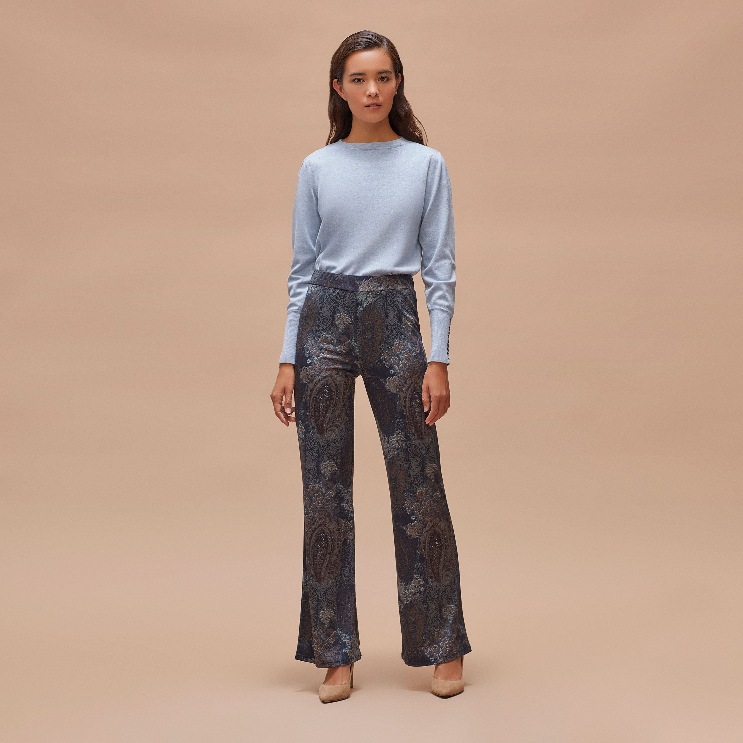 Straight patterned trousers