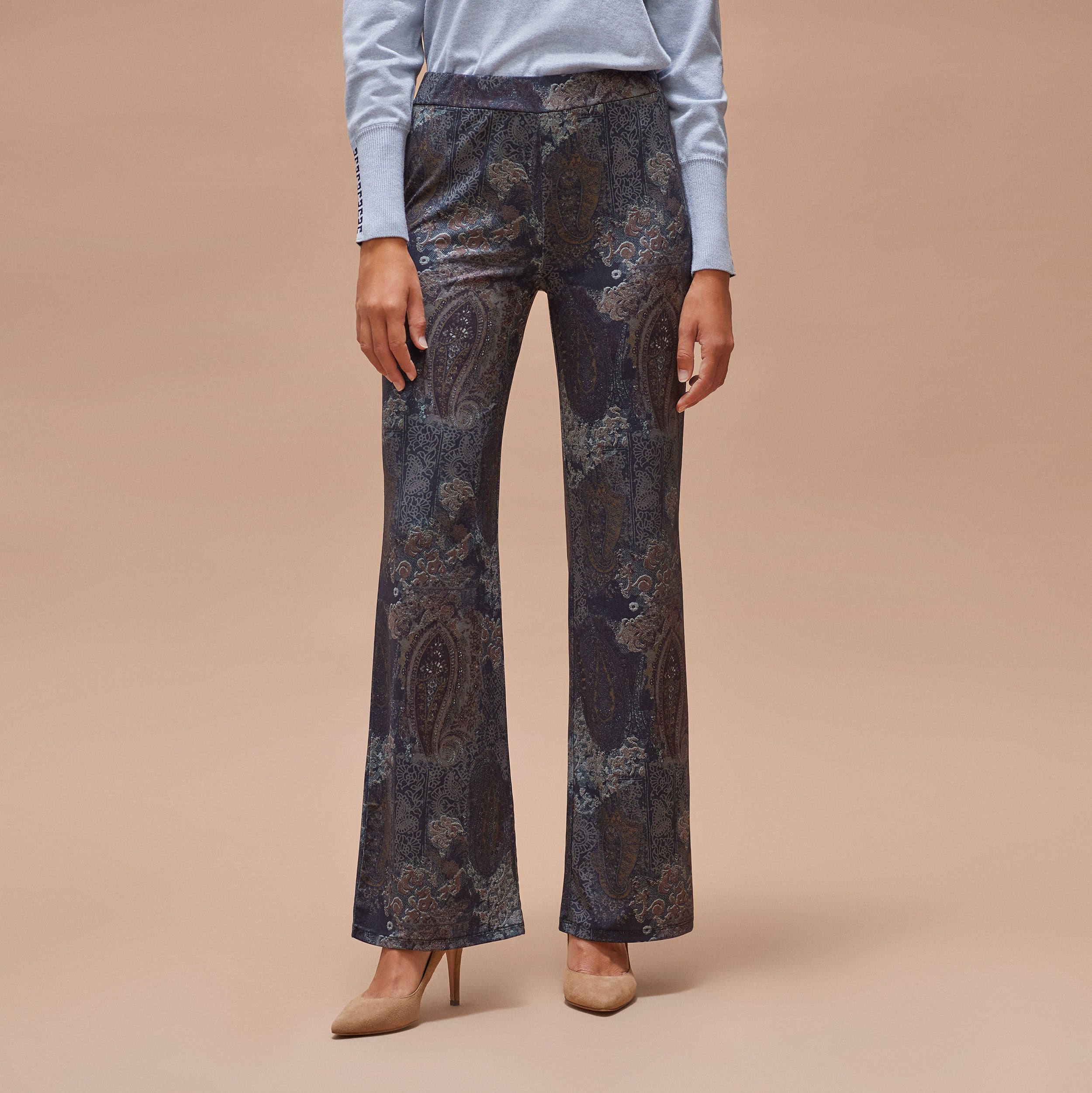 Straight patterned trousers