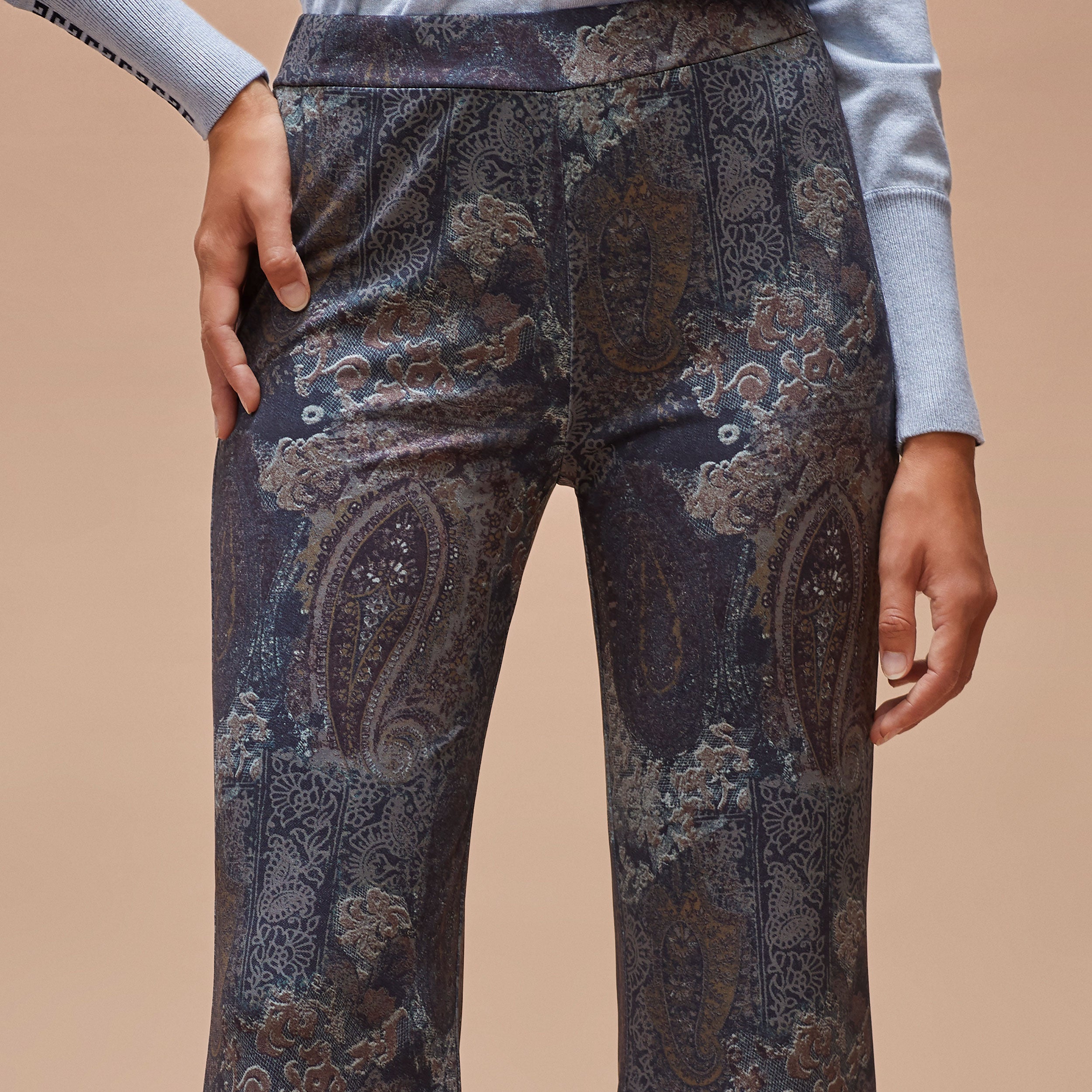 Straight patterned trousers