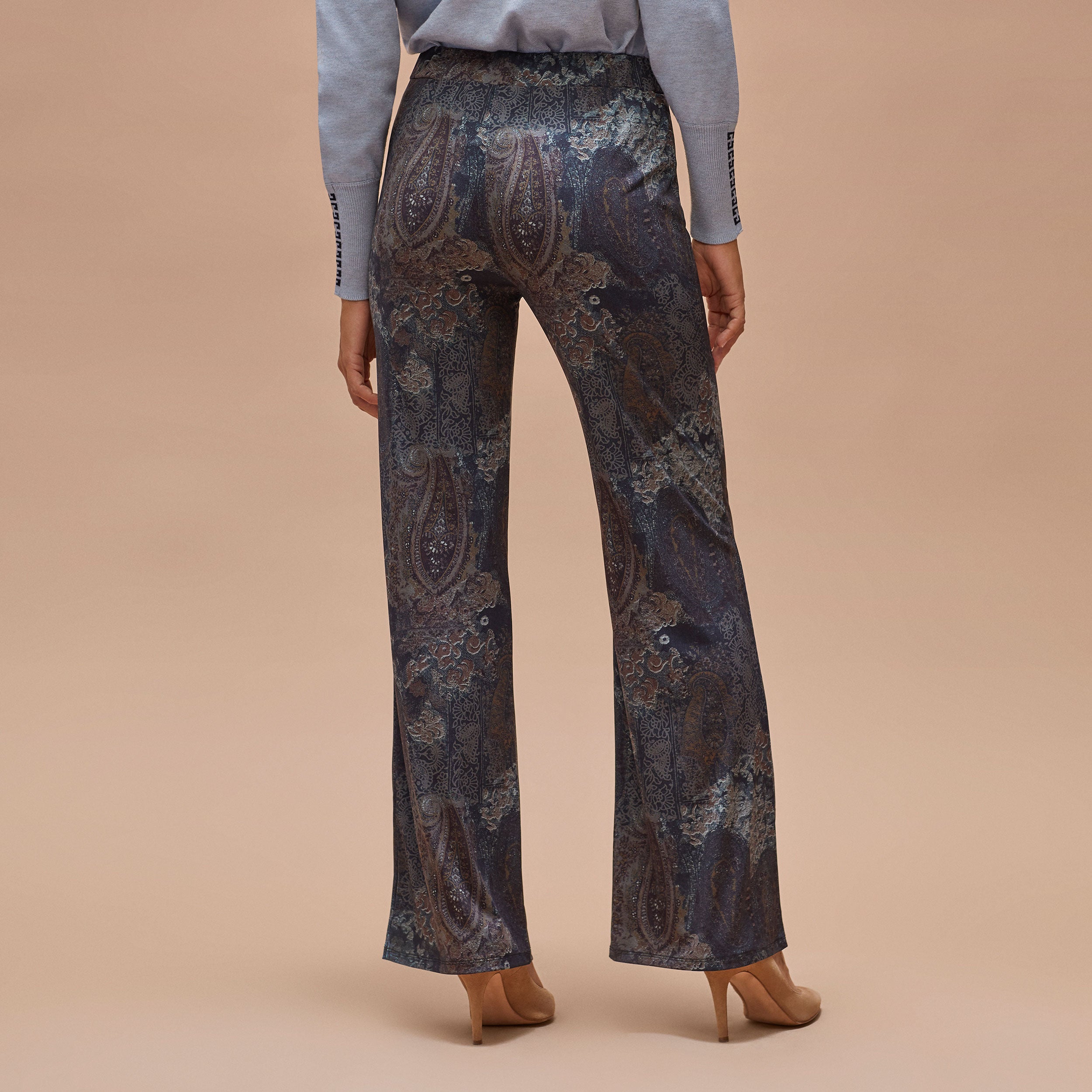 Straight patterned trousers