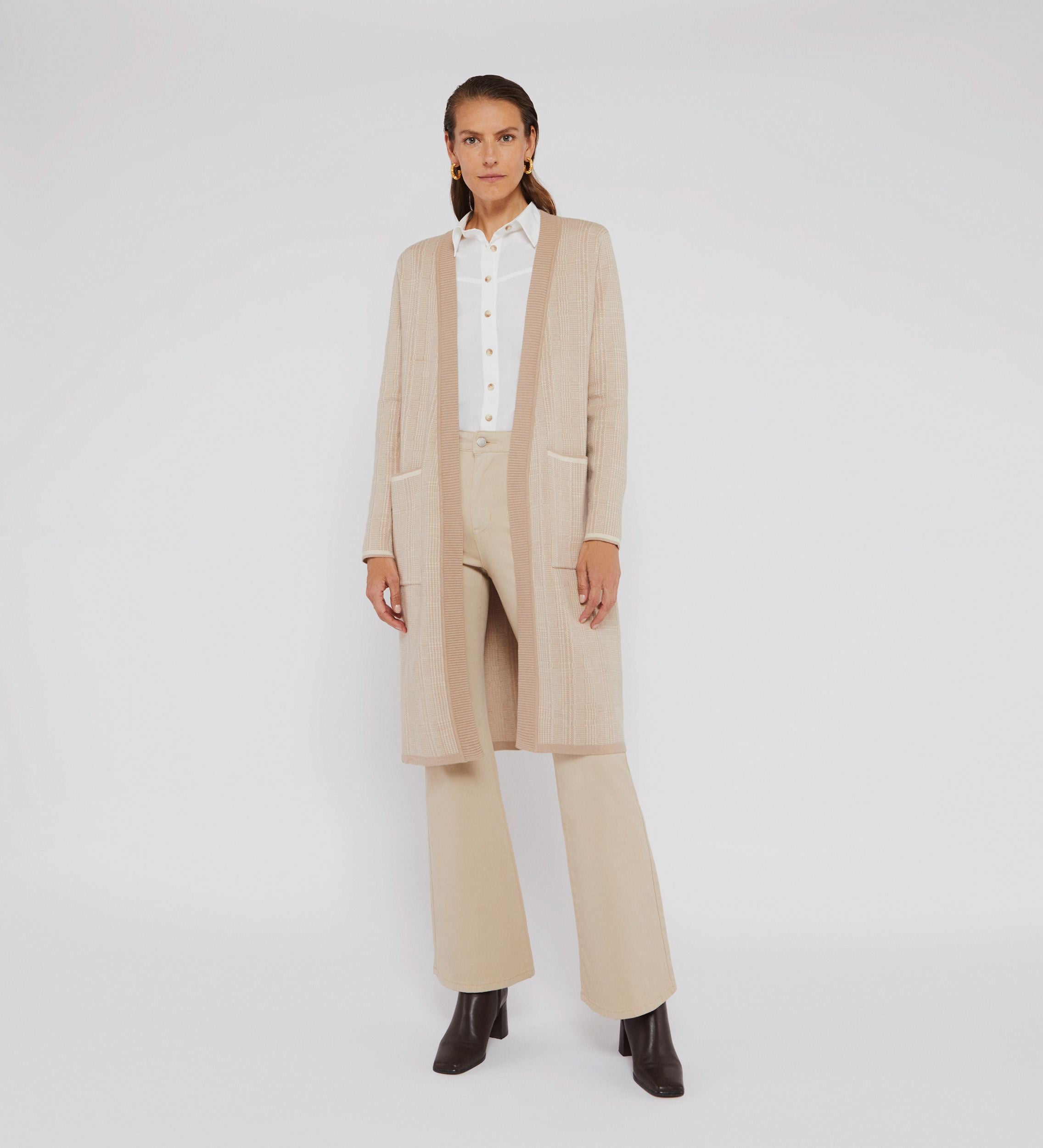 Jacquard knit cardigan