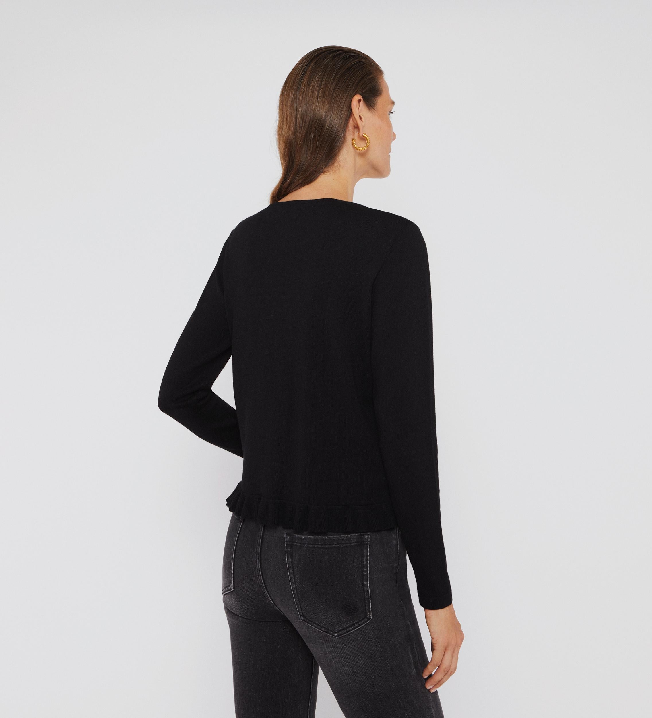 Ruffle knit cardigan