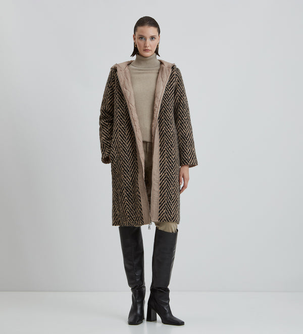 Reversible wool coat
